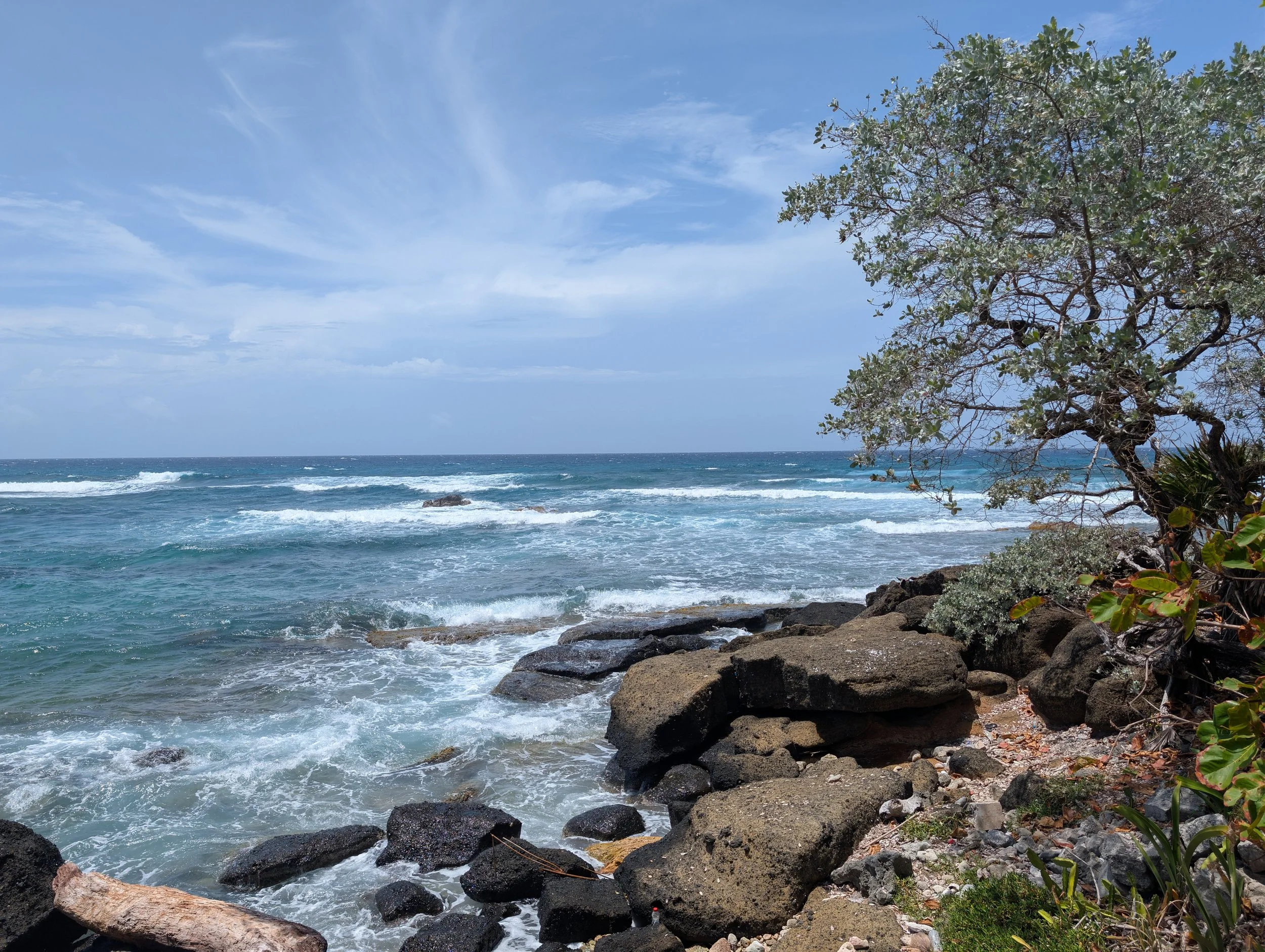Las Rocas is a unique property located at Pumpkin Hill Cove on the island Utila. 0.23 acre oceanfront property for sale.