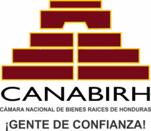 Logo with a pyramid-like structure composed of seven horizontal red bars with yellow borders, followed by the word "CANABIRH" and tagline "¡GENTE DE CONFIANZA!" in black text.