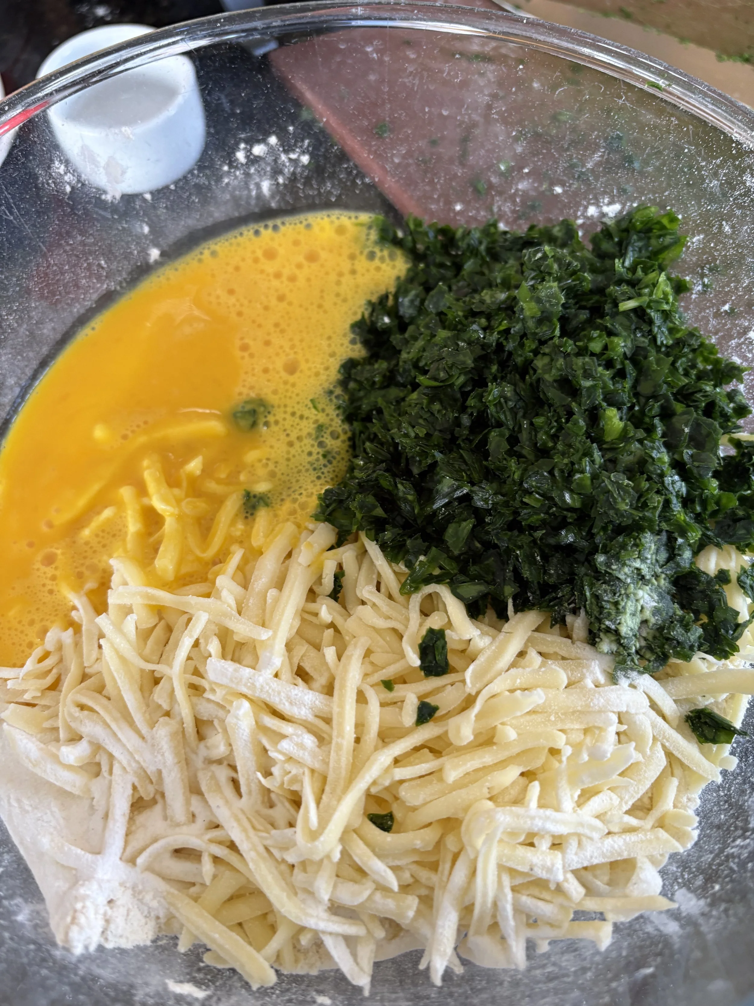 Mix the dry and wet ingredients together