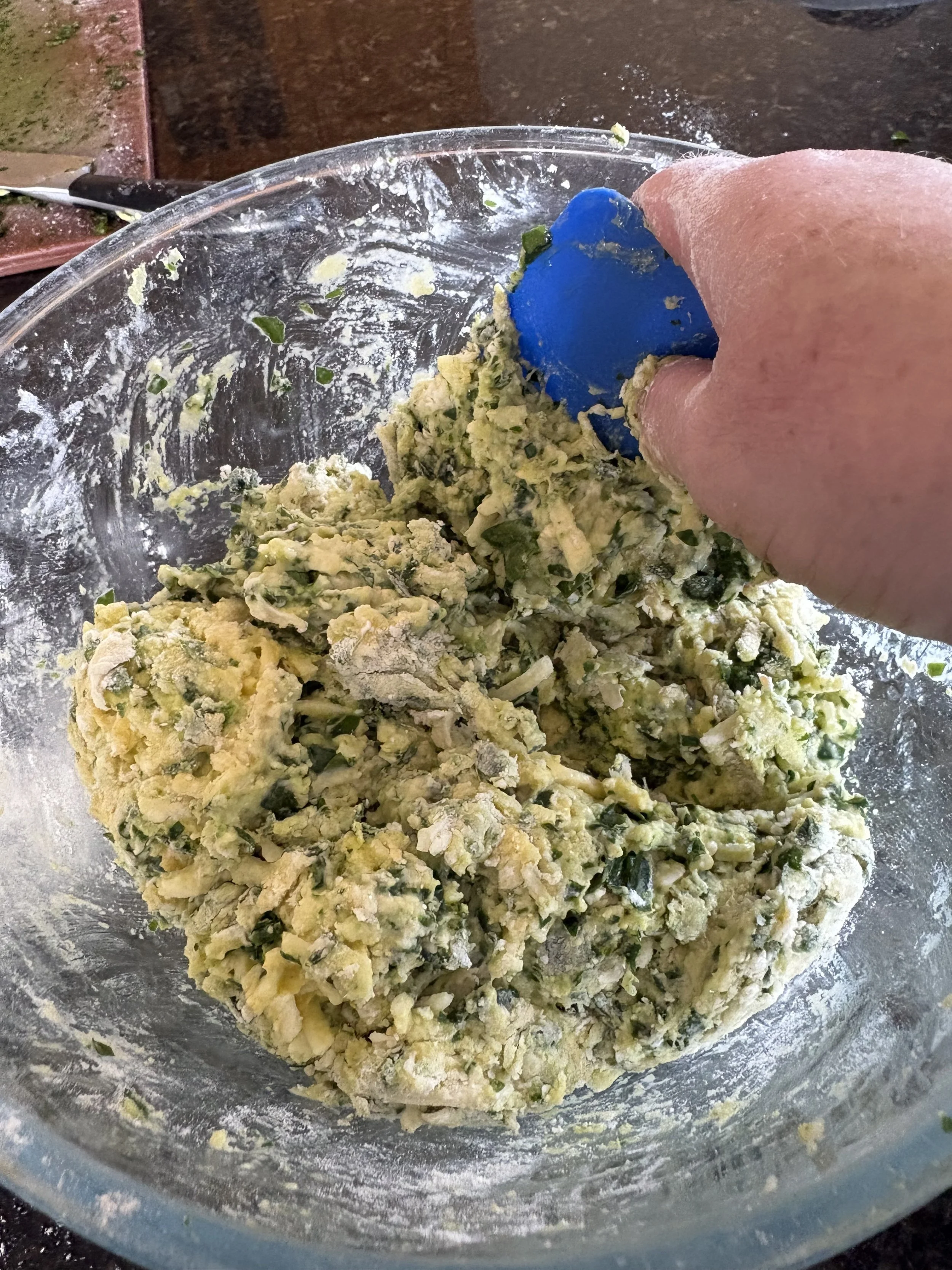 Mix gently to make a dough