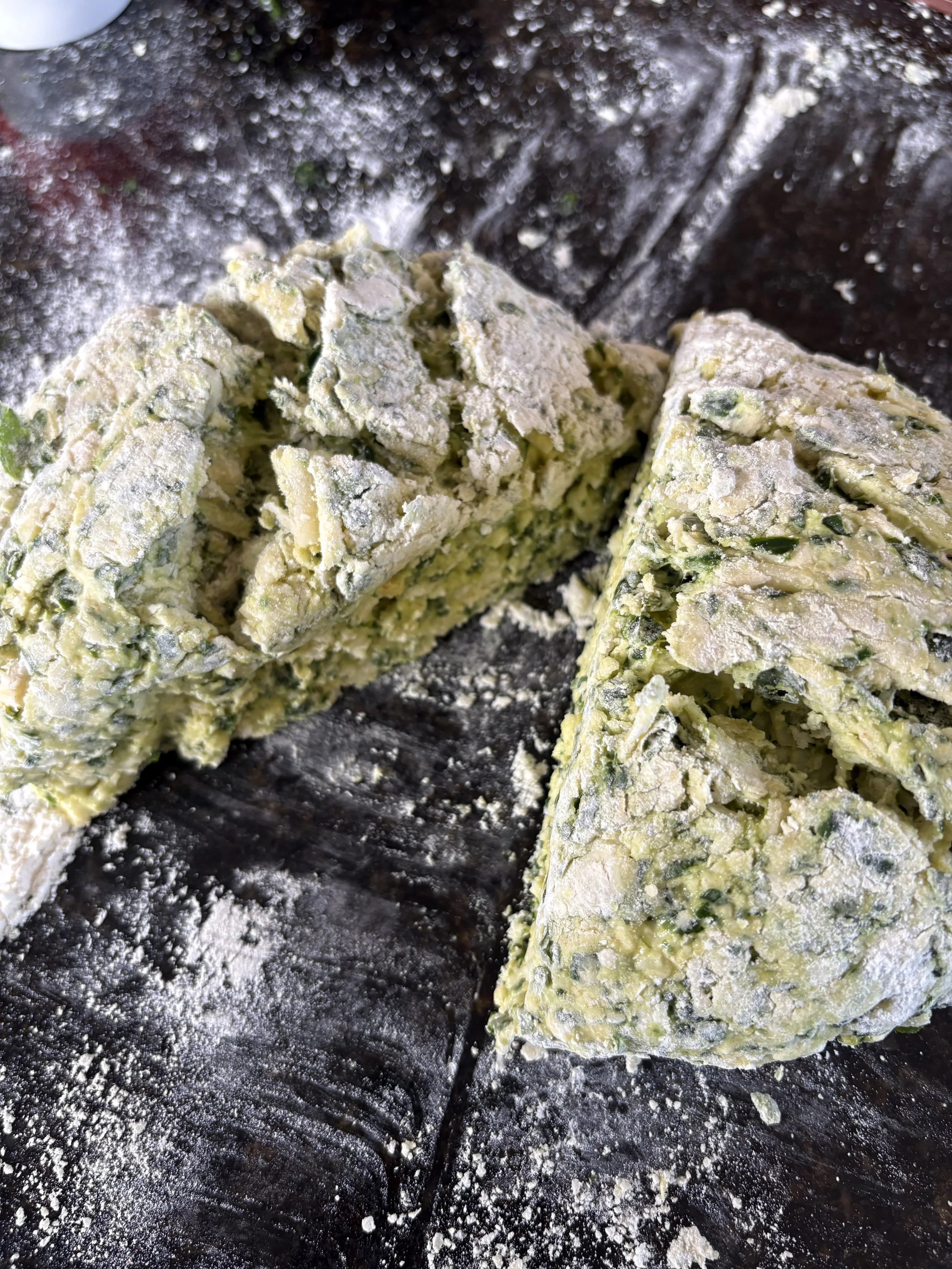 Split the dough mix into two