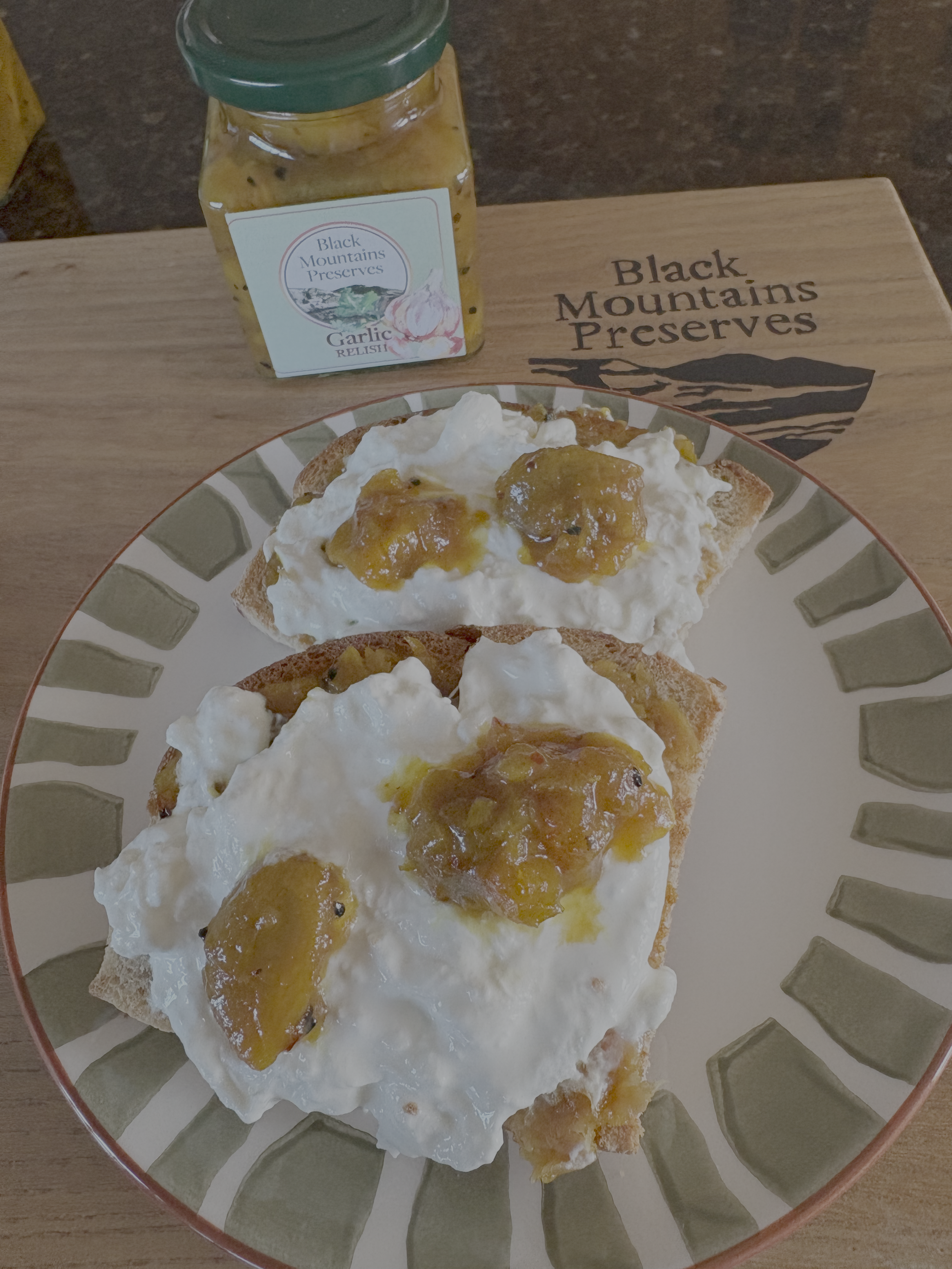 Garlic Relish on toasted Sourdough & Burrata.png