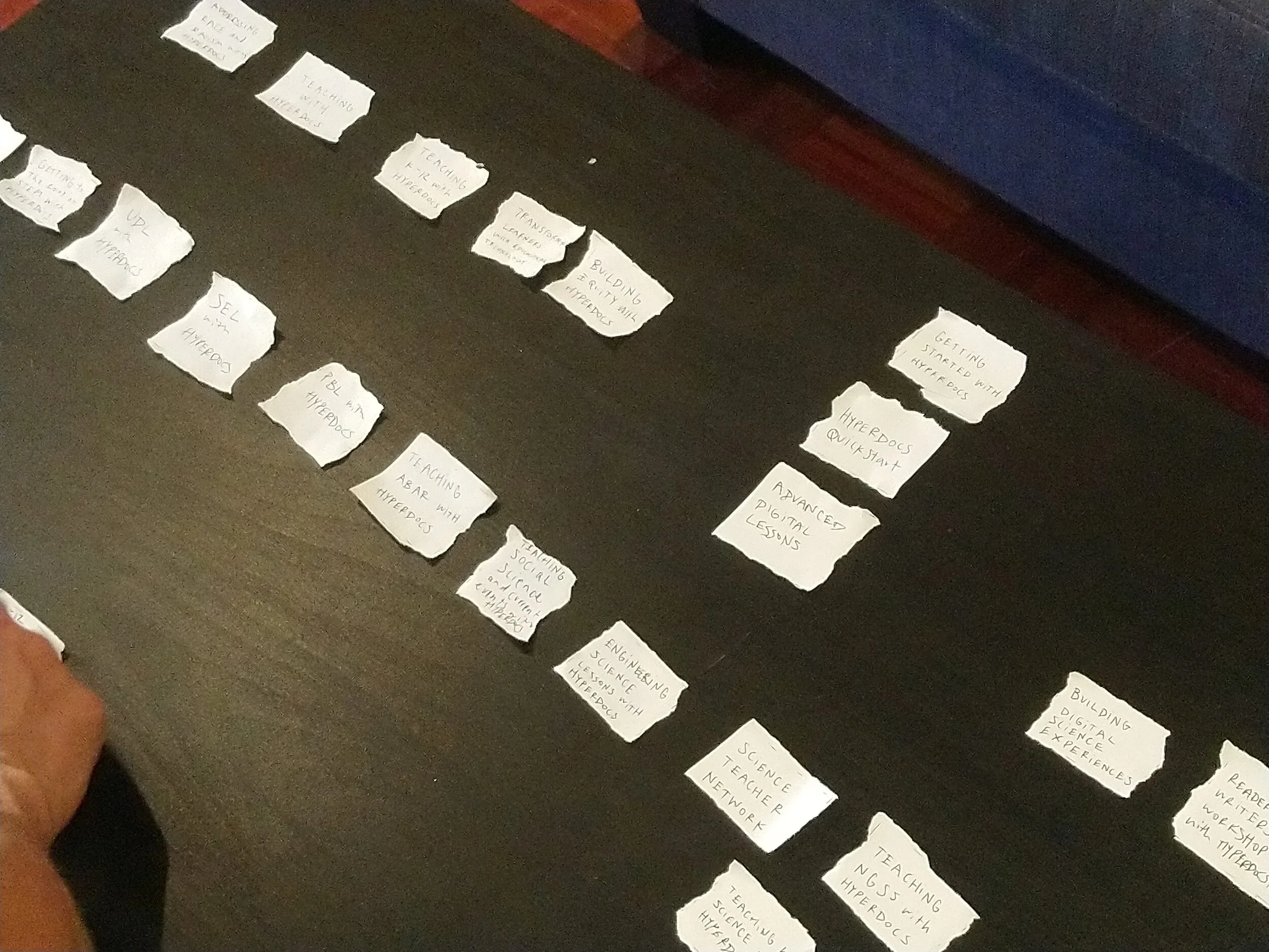 Card sorting titles to form a series