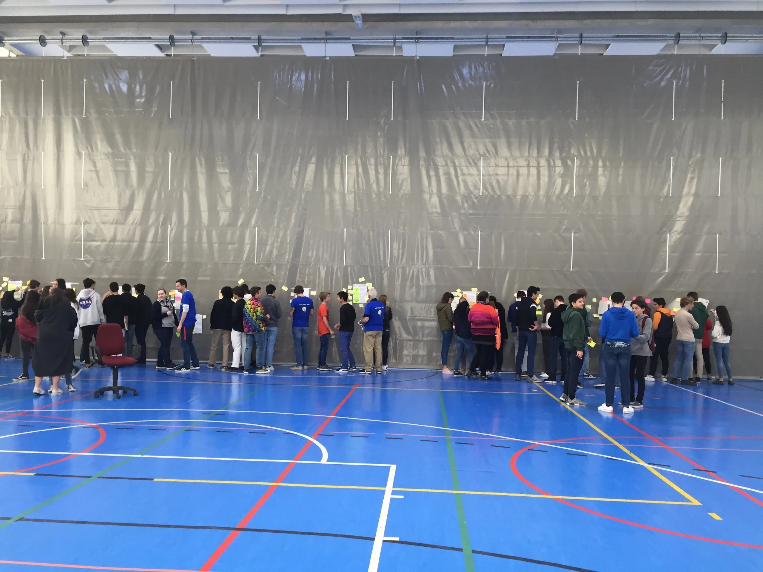 Participants leave critiques on storyboards