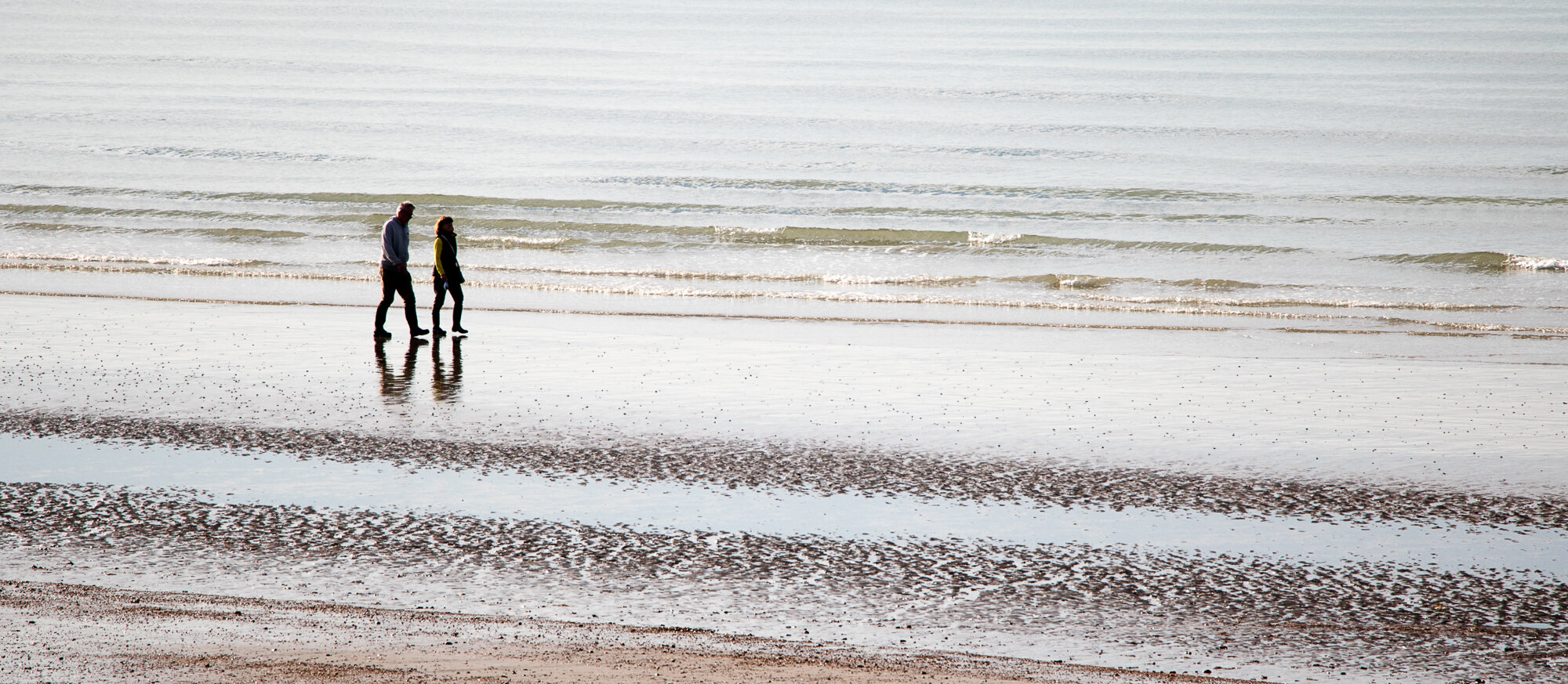 Along the beach