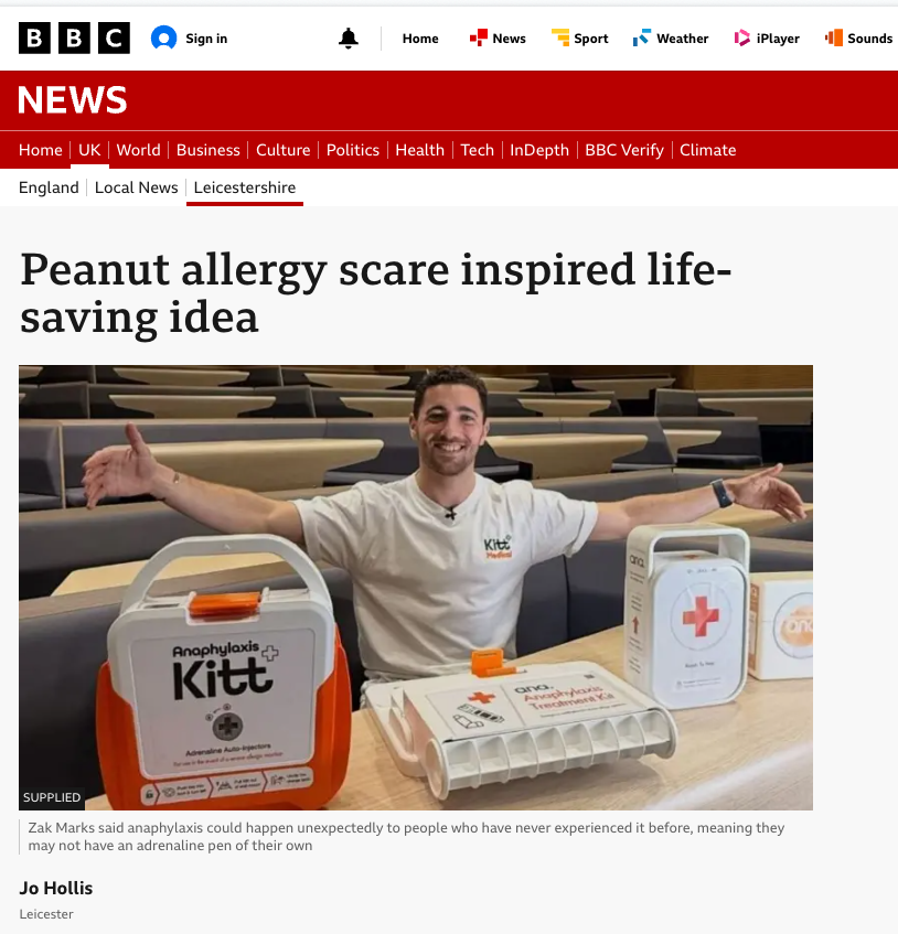 Peanut allergy scare inspired life-saving idea - BBC