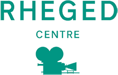 Rheged Centre logo with text and a film camera icon