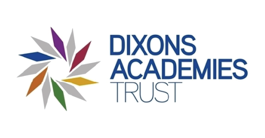 Logo of DIXONS ACADEMIES TRUST featuring a multicolored abstract star design and text.