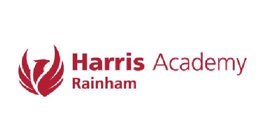 Harris Academy Rainham logo with a stylized red phoenix and text