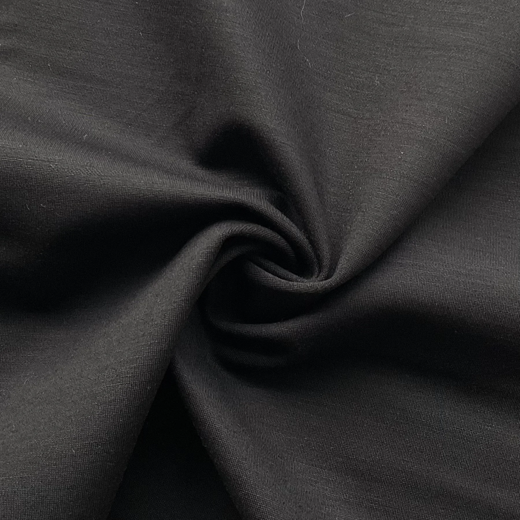 Black Midweight Wool Ponte Roma