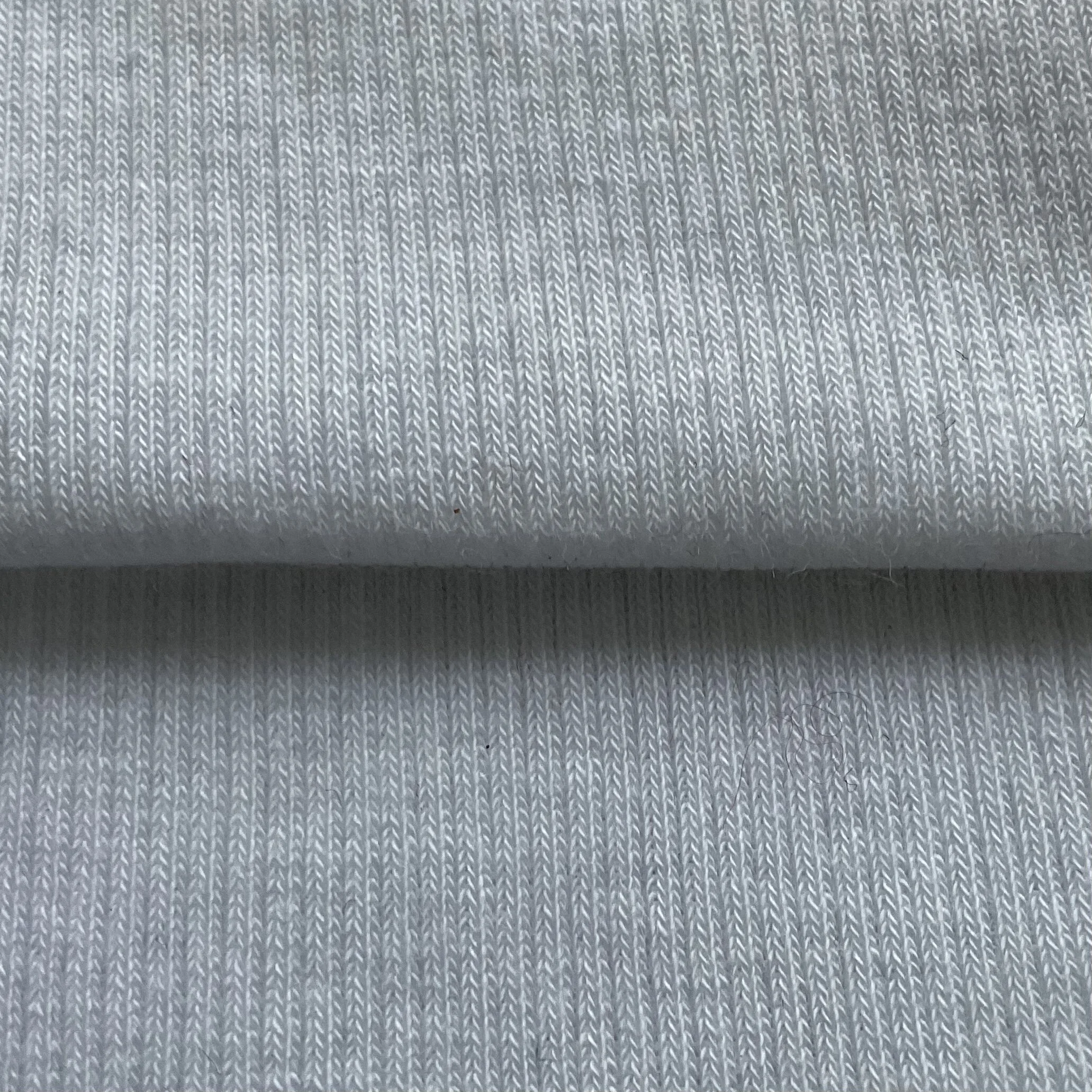 Lightweight White Soft Cotton Rib