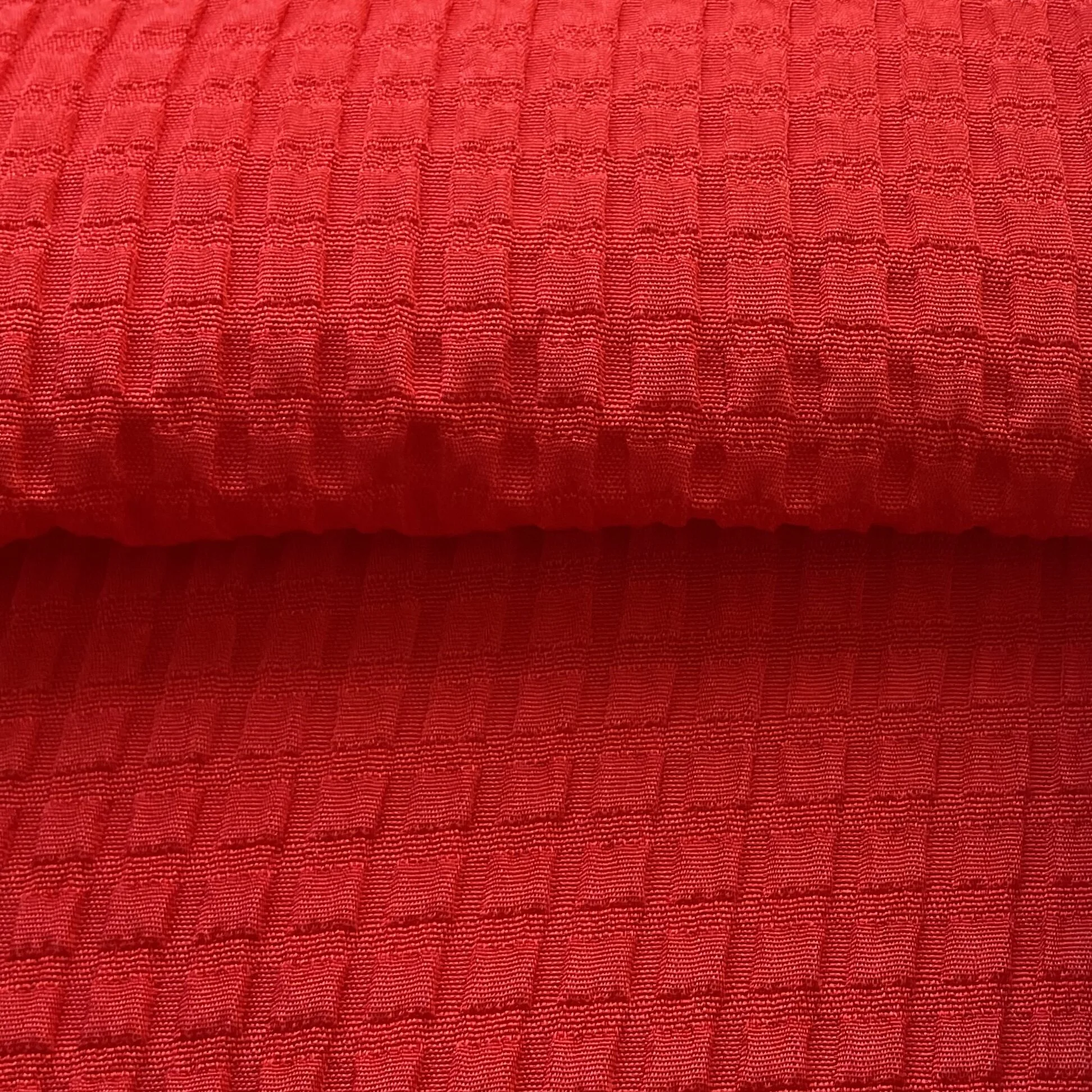 Bright Red Silk Cloque
