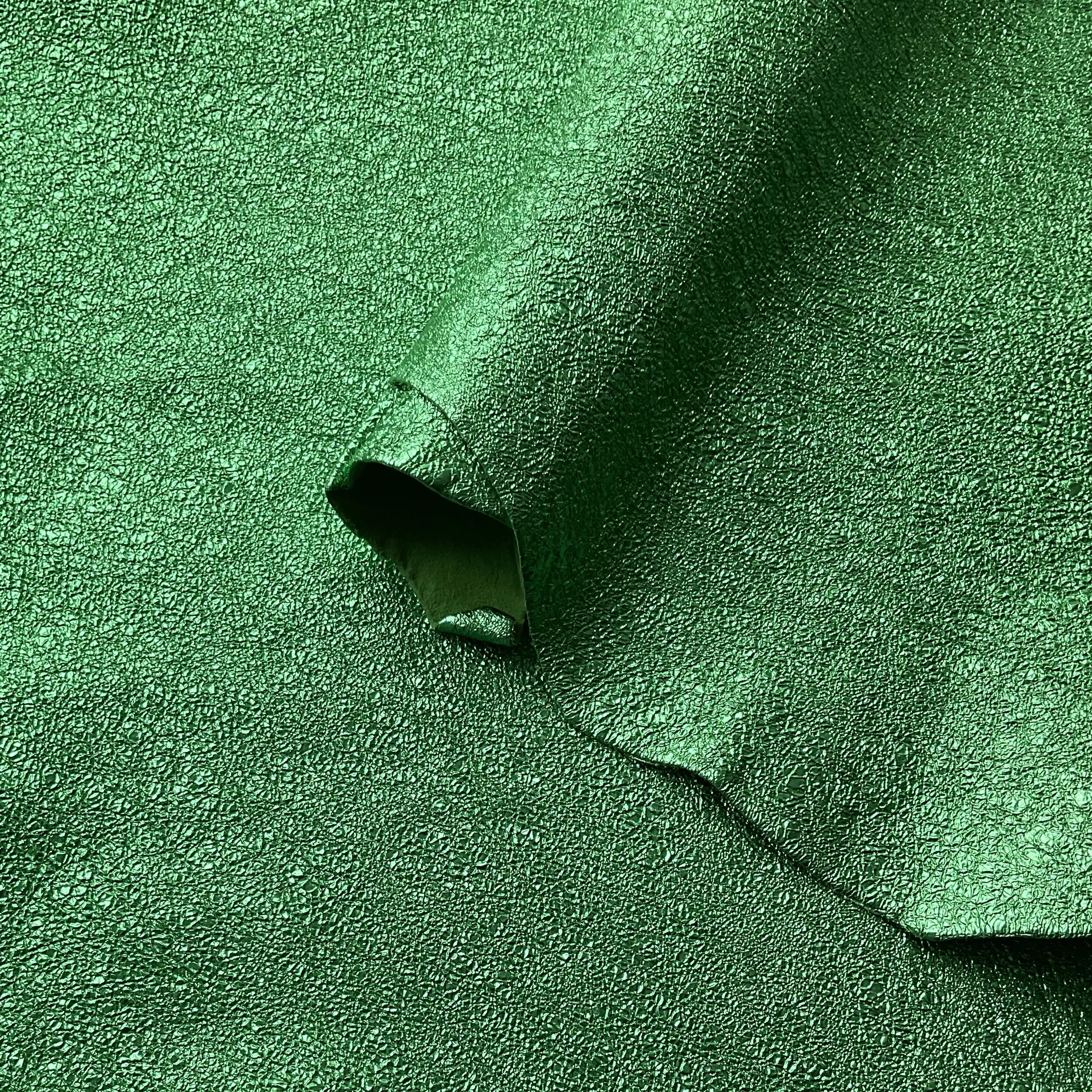 Green metallic Nappa Italian Leather Hide