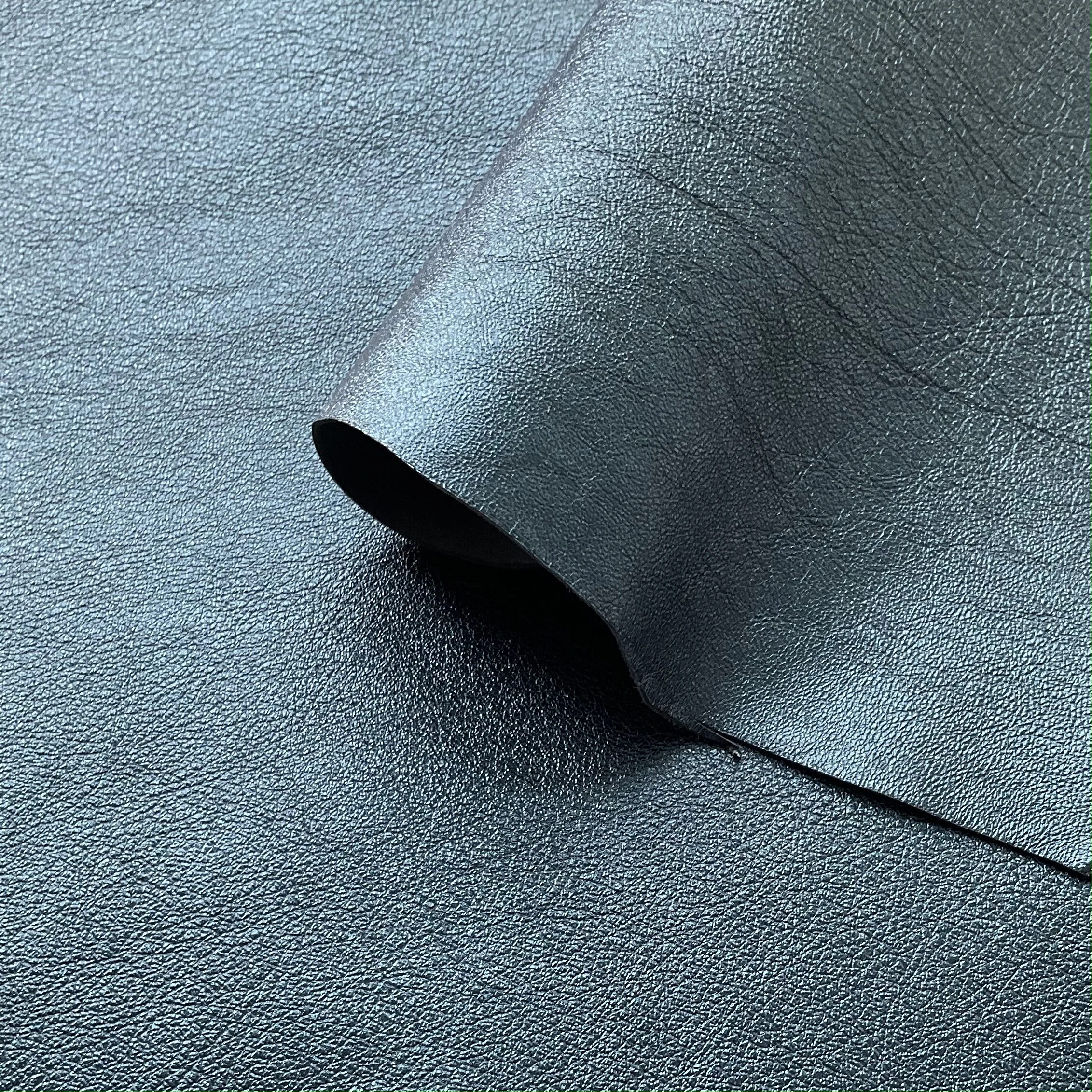 Petrol blue metallic Nappa Italian Leather Hide
