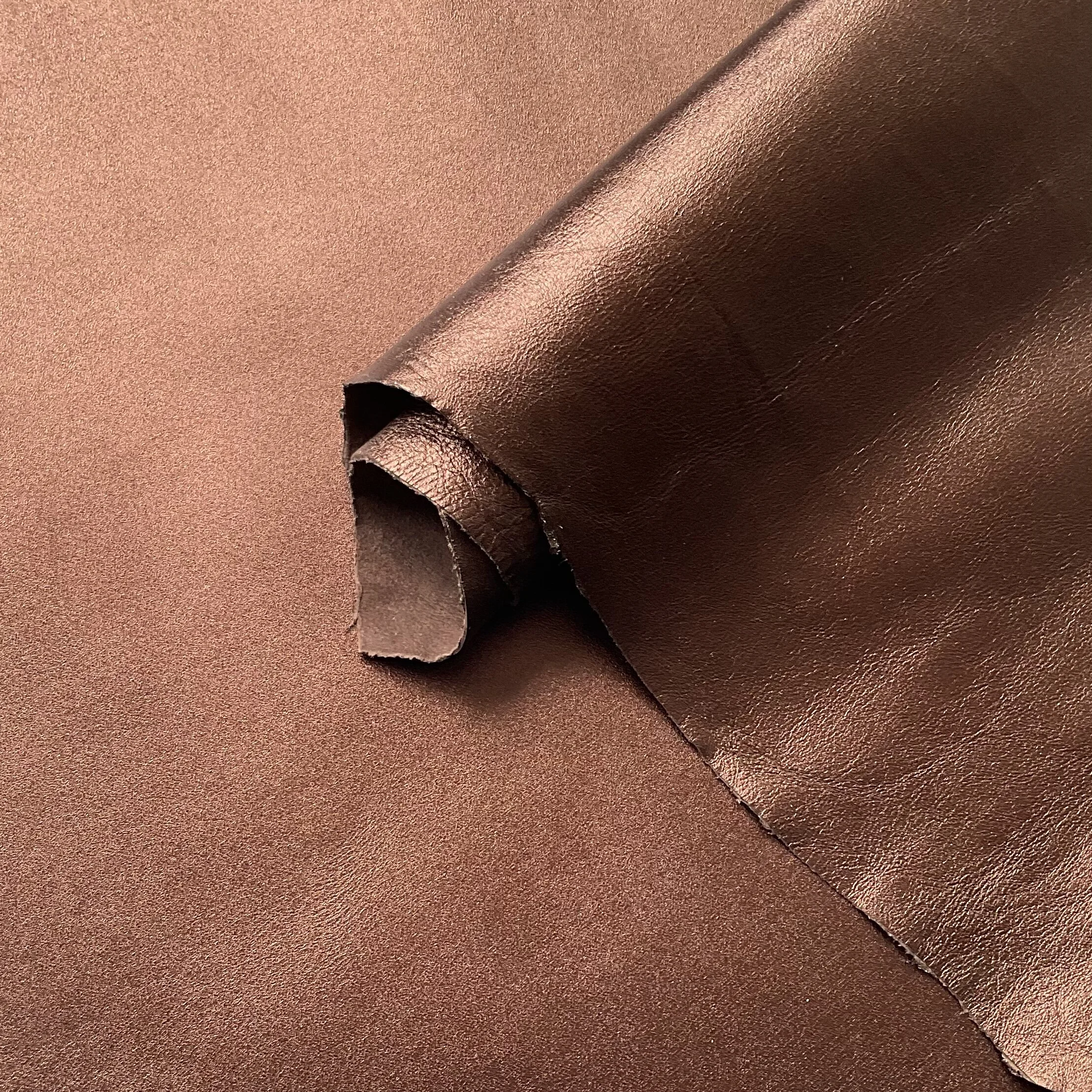 Brown bronze metallic Nappa Italian Leather Hide