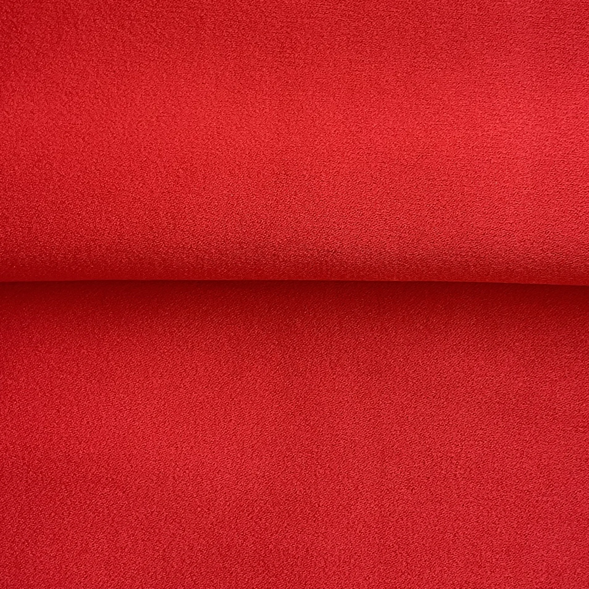 Red Viscose Blend Satin Back Crepe