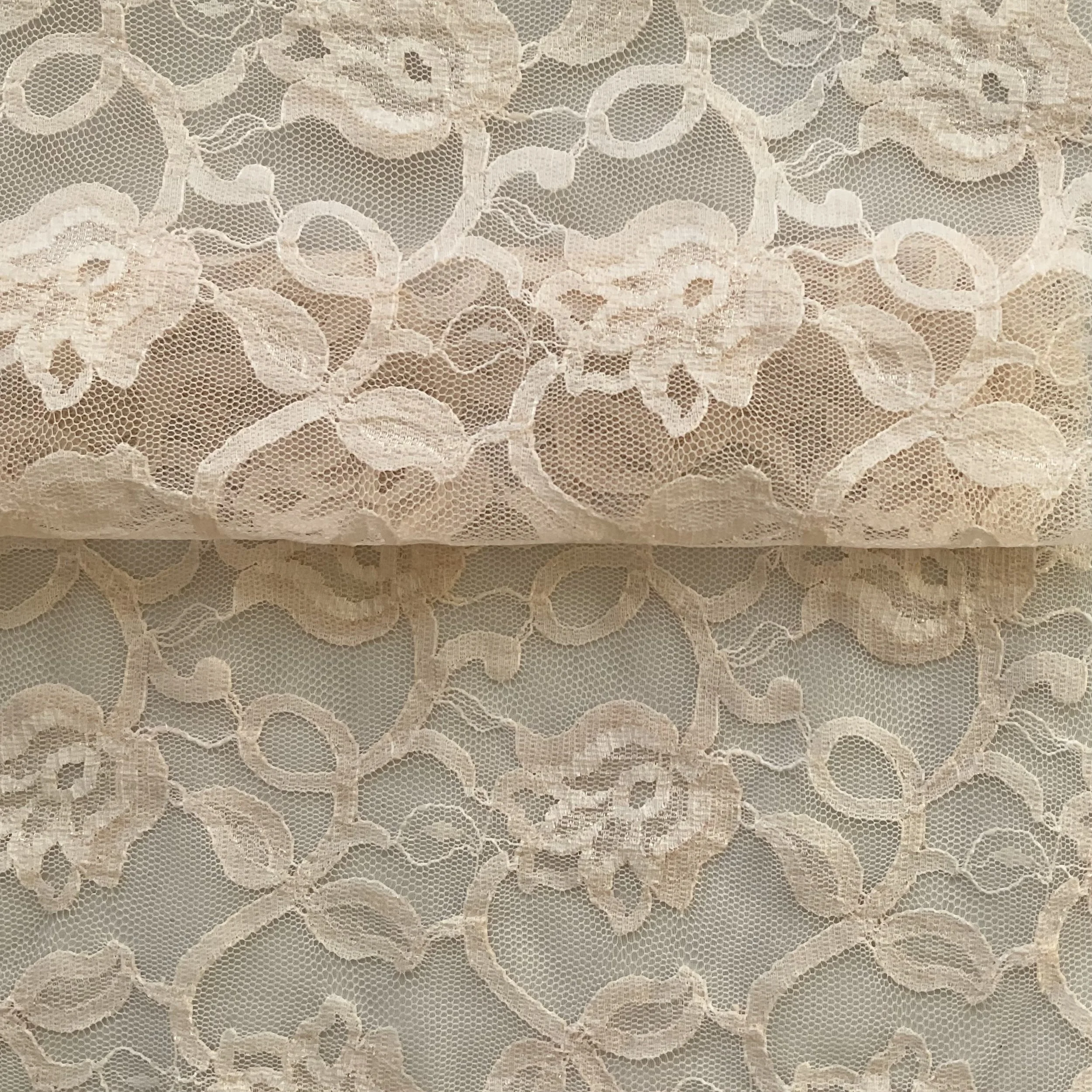 Blush Floral Nylon Lace