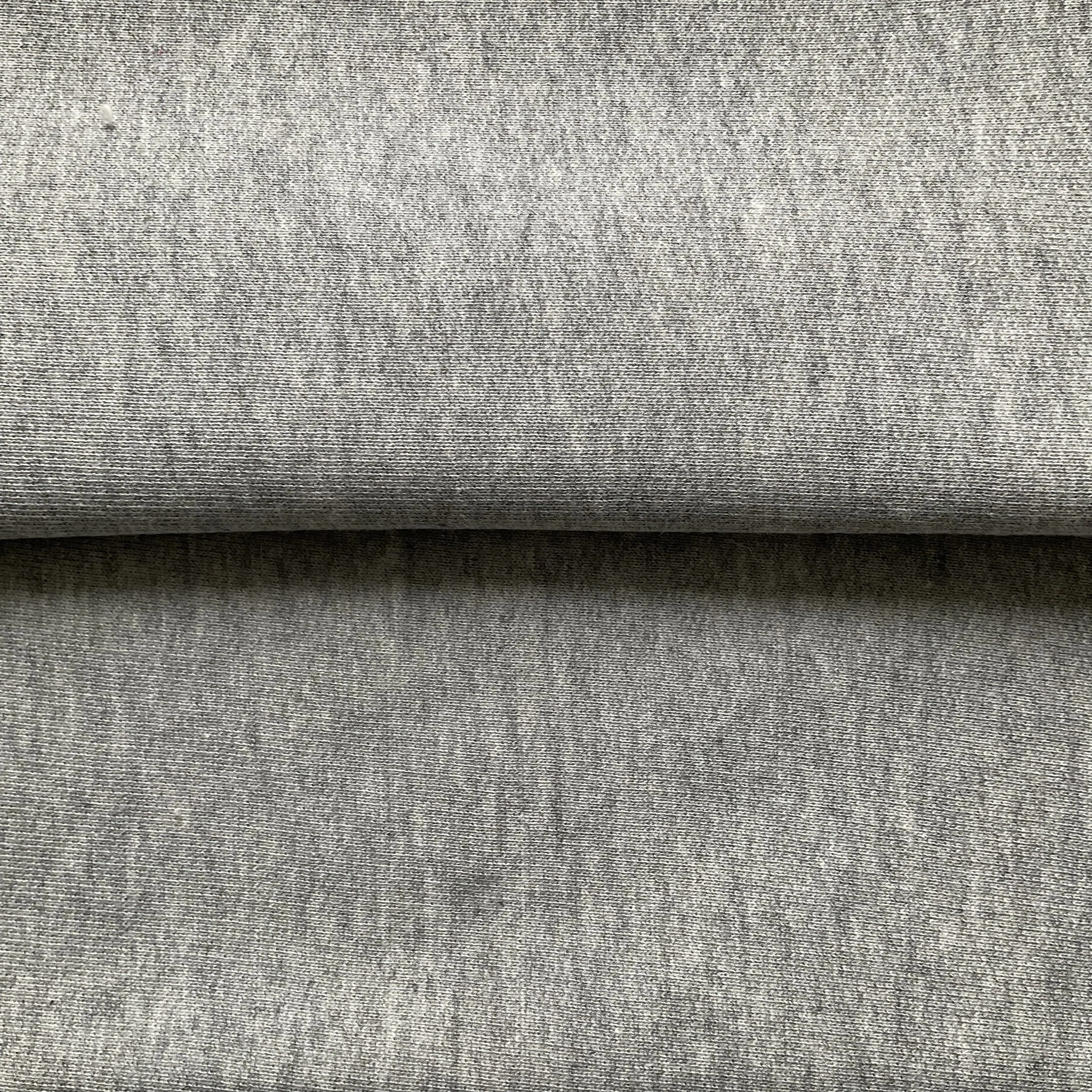 Melange Grey Cotton Cream Fleece back Loopback Jersey