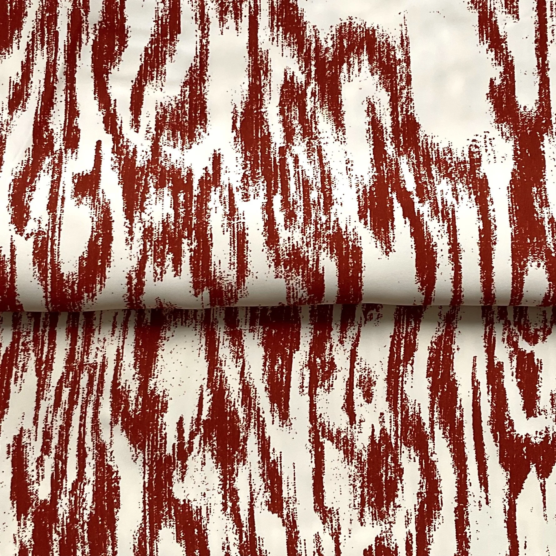 Rust/Cream Abstract Woodgrain printed Viscose