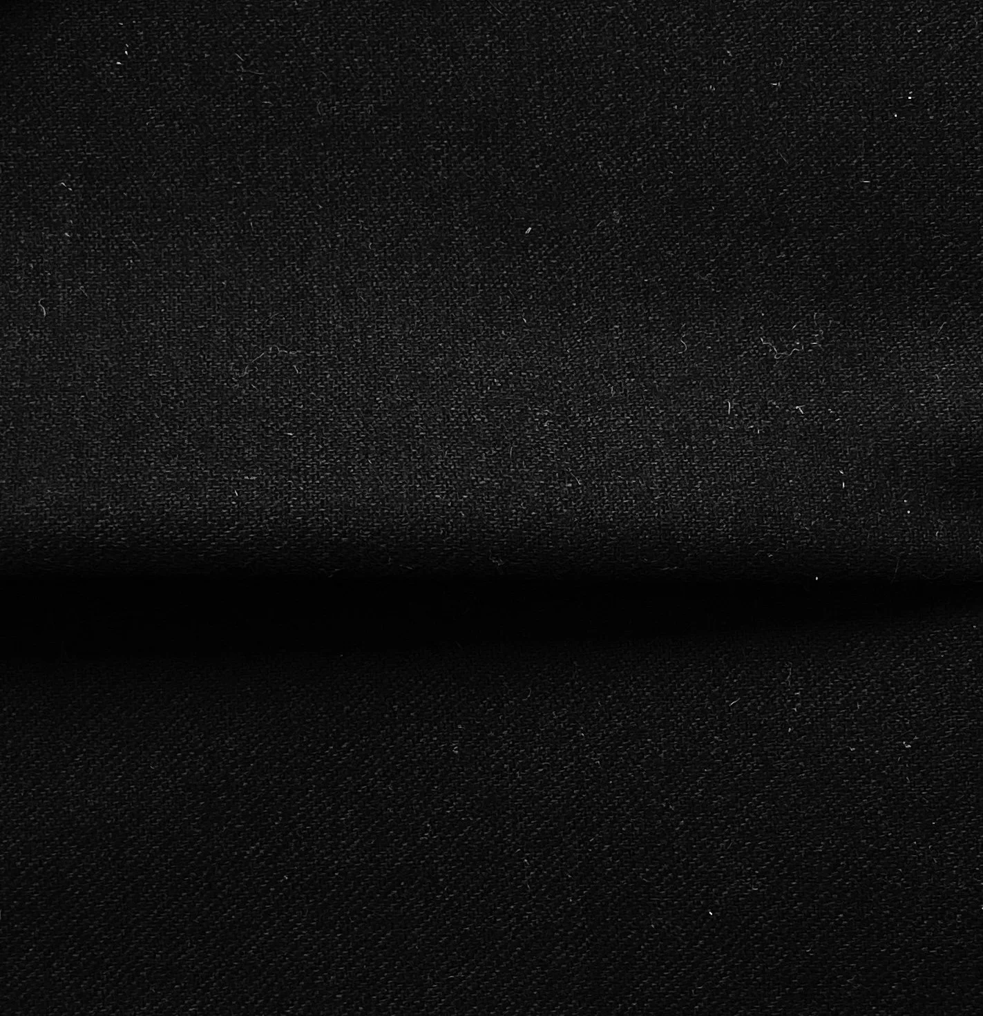 Black Worsted Wool Blend Suiting