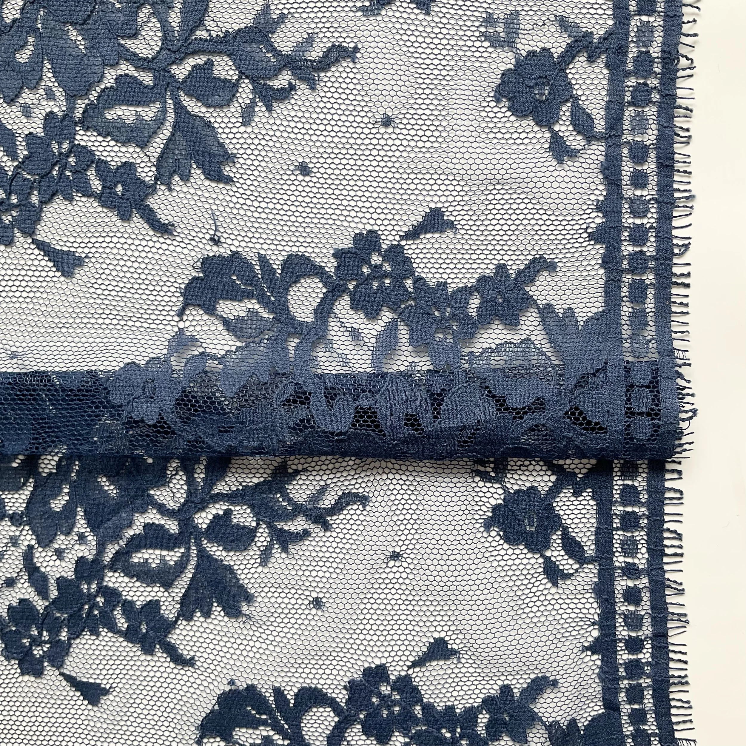 Blue Floral French Lace