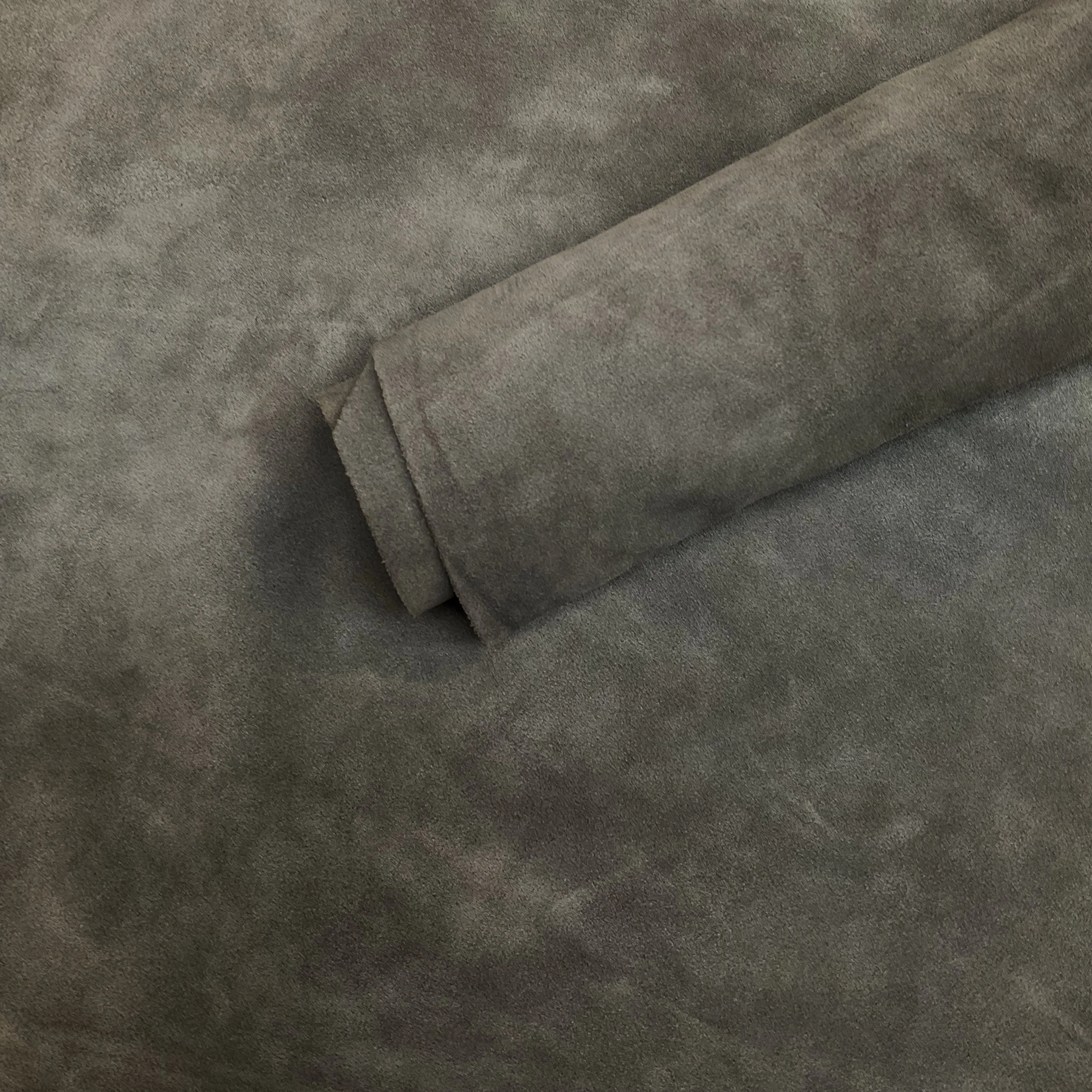 Antique Grey Suede Italian Leather Hide