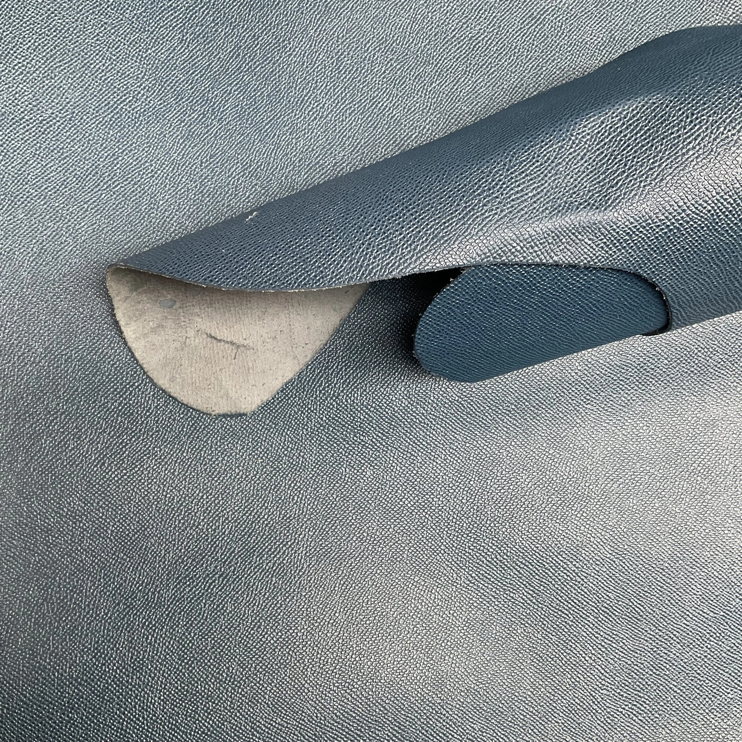 Blue Epsom Textured Italian Leather Hide