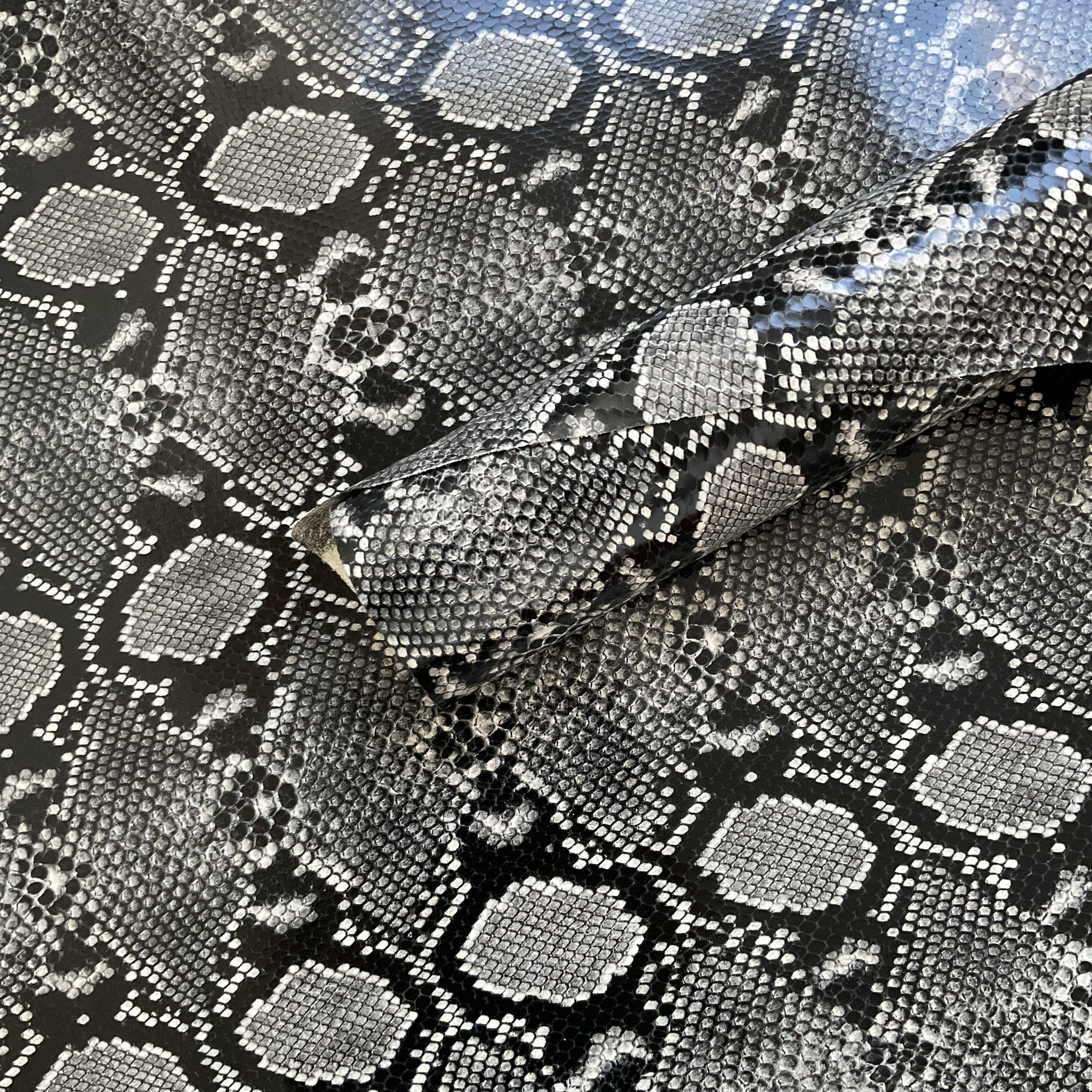 Snake Embossed Italian Leather Hide
