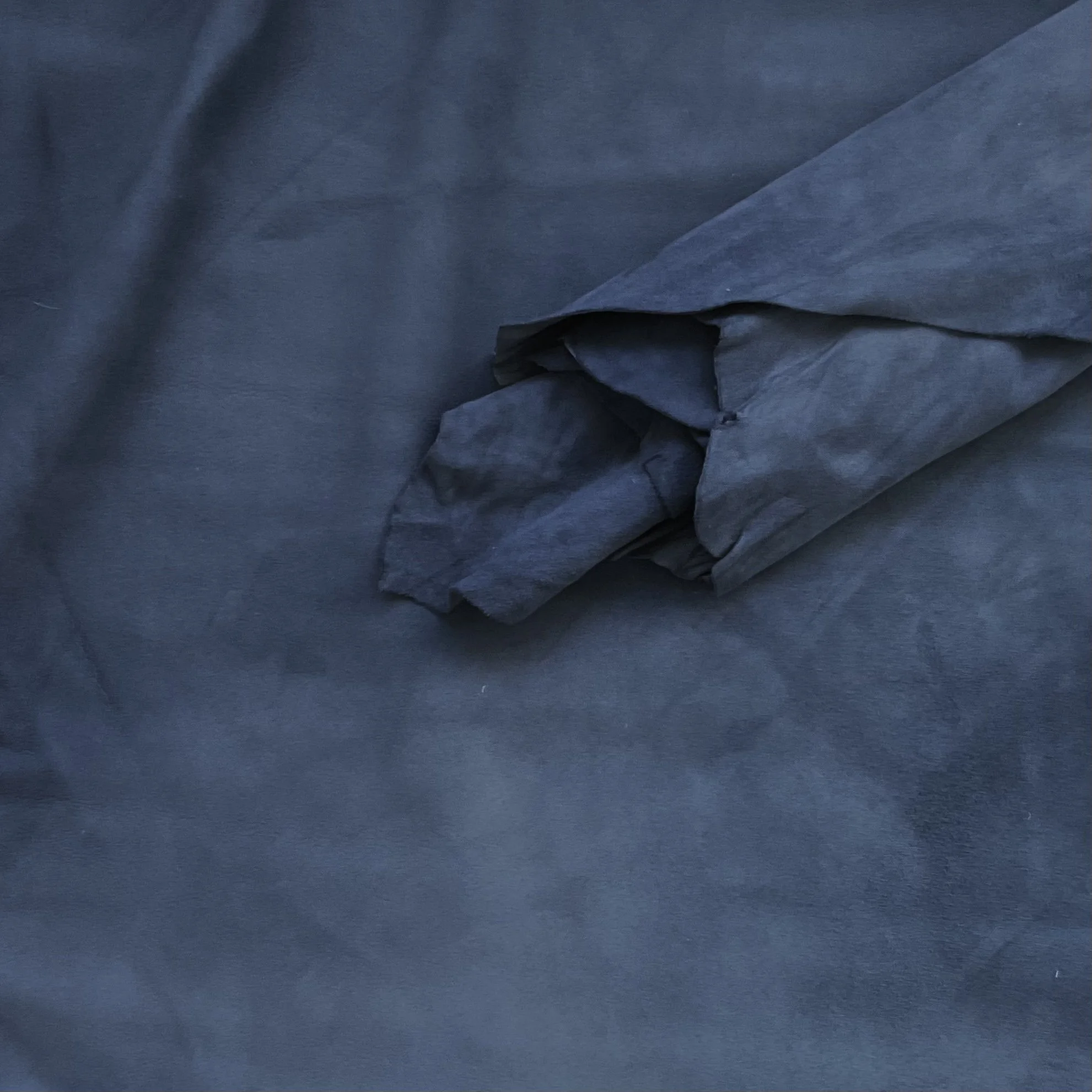 Antique Blue Suede Nappa Italian Leather Hide