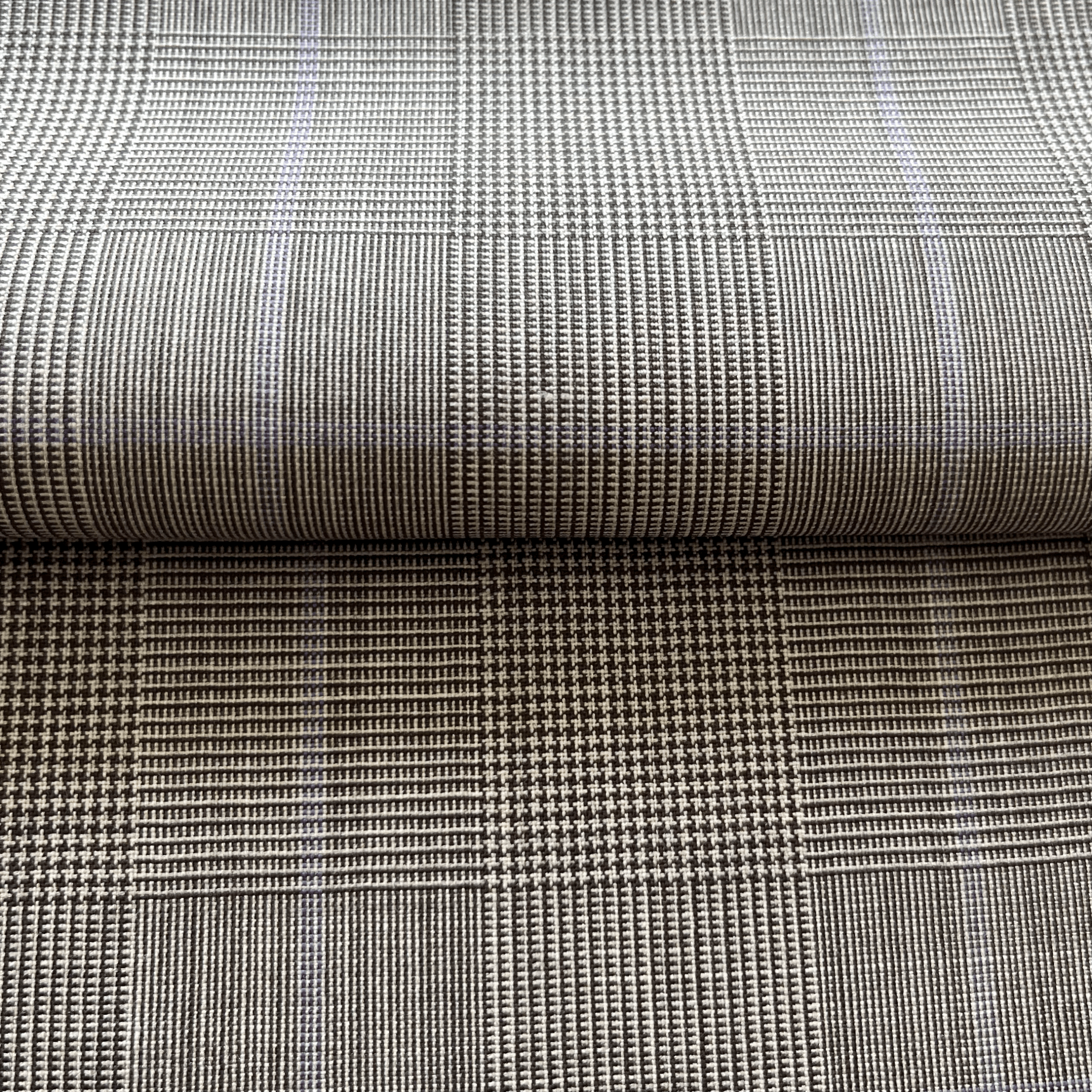 Lilac/Grey Prince Of Wales Check Suiting Wool