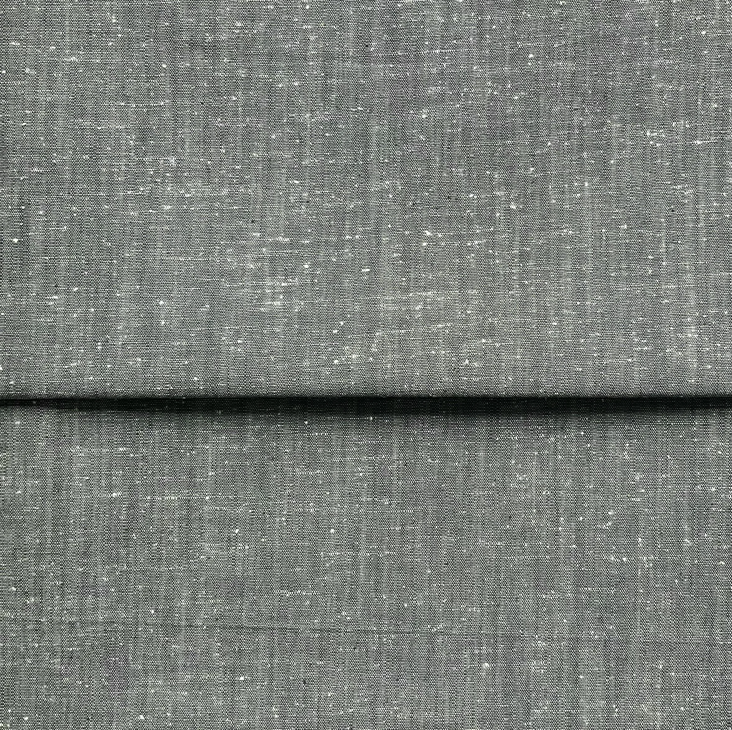 End of Roll Mid Grey Slubbed Linen  4m