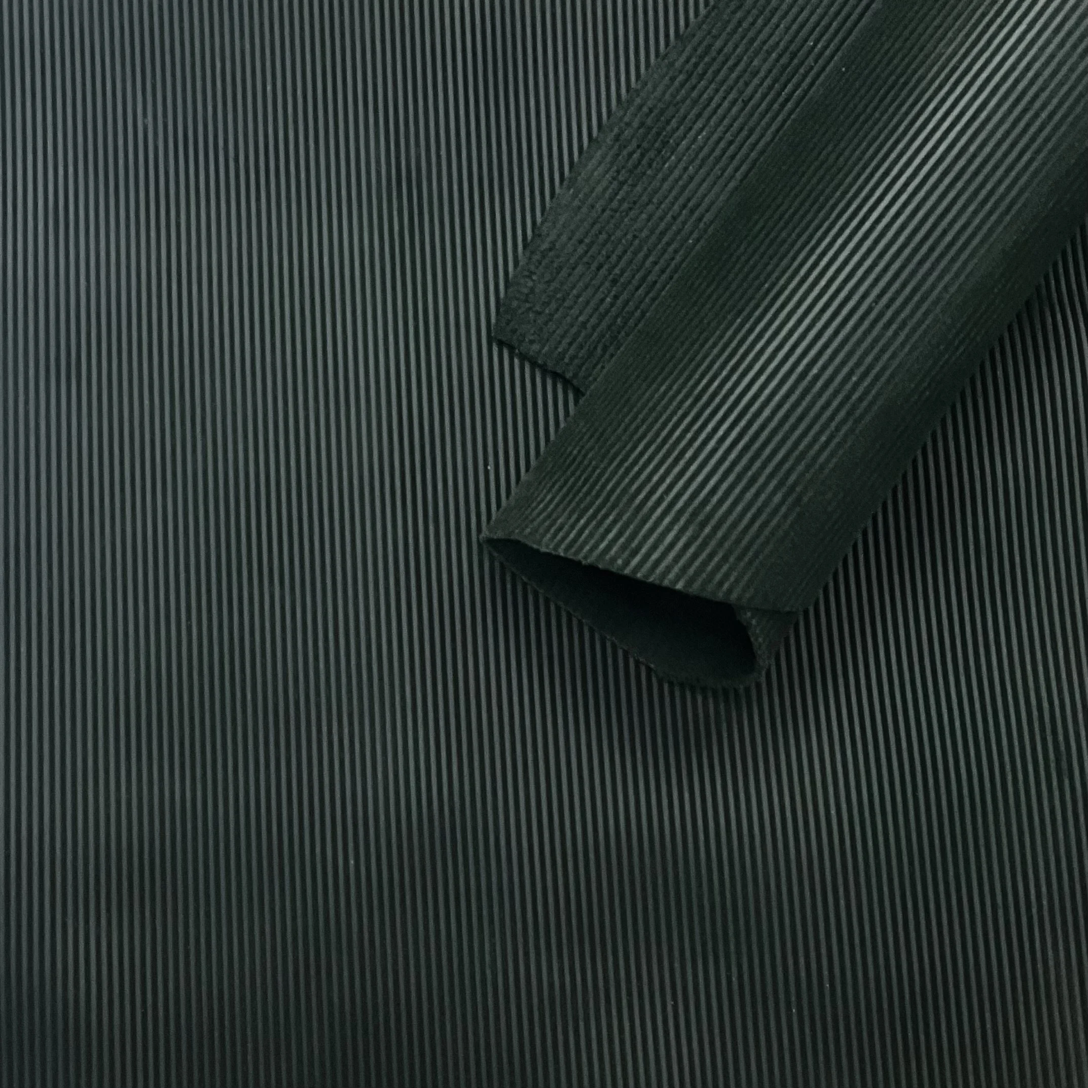Forest Green Ribbed Embossed Italian Leather Hide