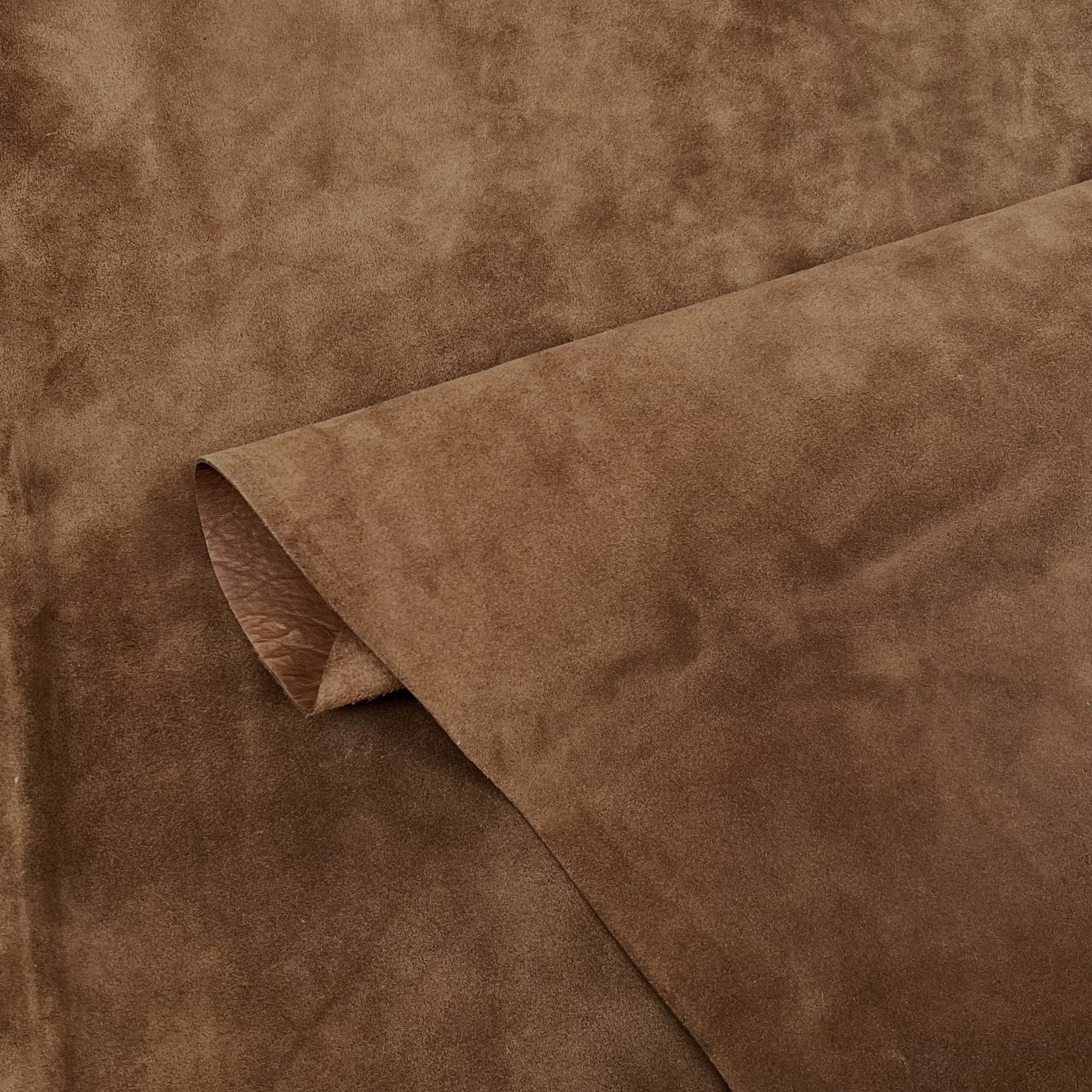 Mid Brown Large Nubuck Italian Leather Hide