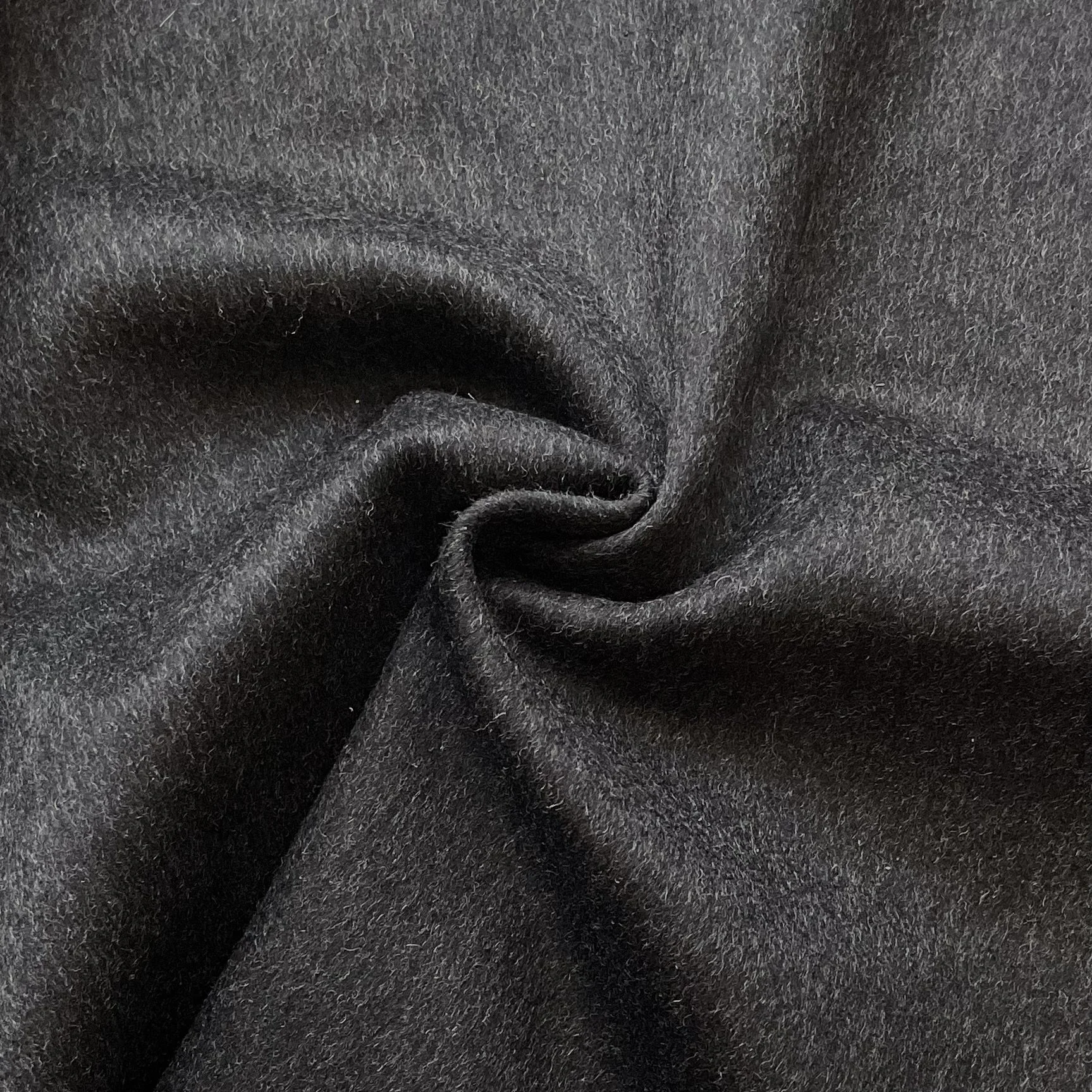 Charcoal Doublefaced Brushed Wool/ Cashmere
