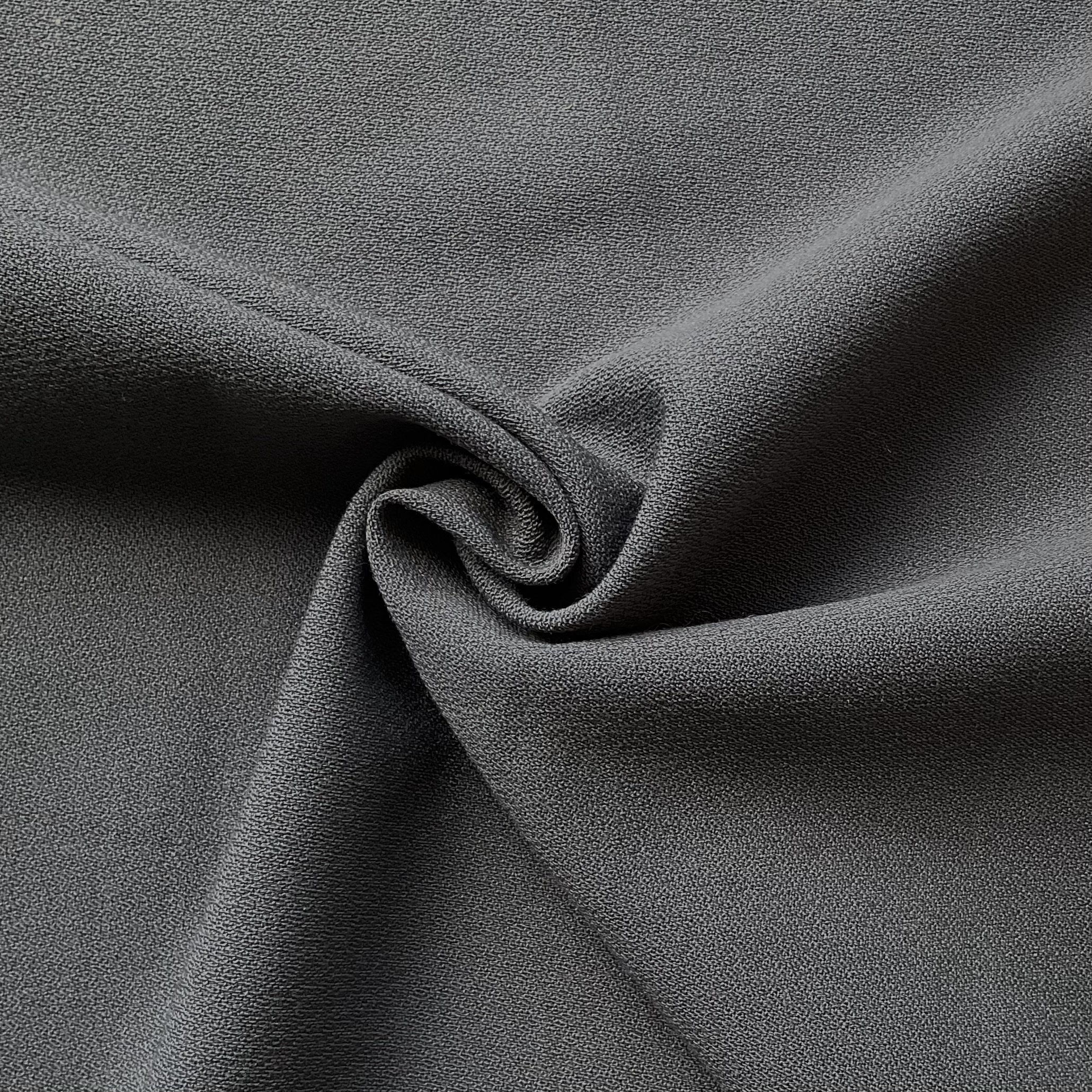 Grey Midweight Wool Crepe