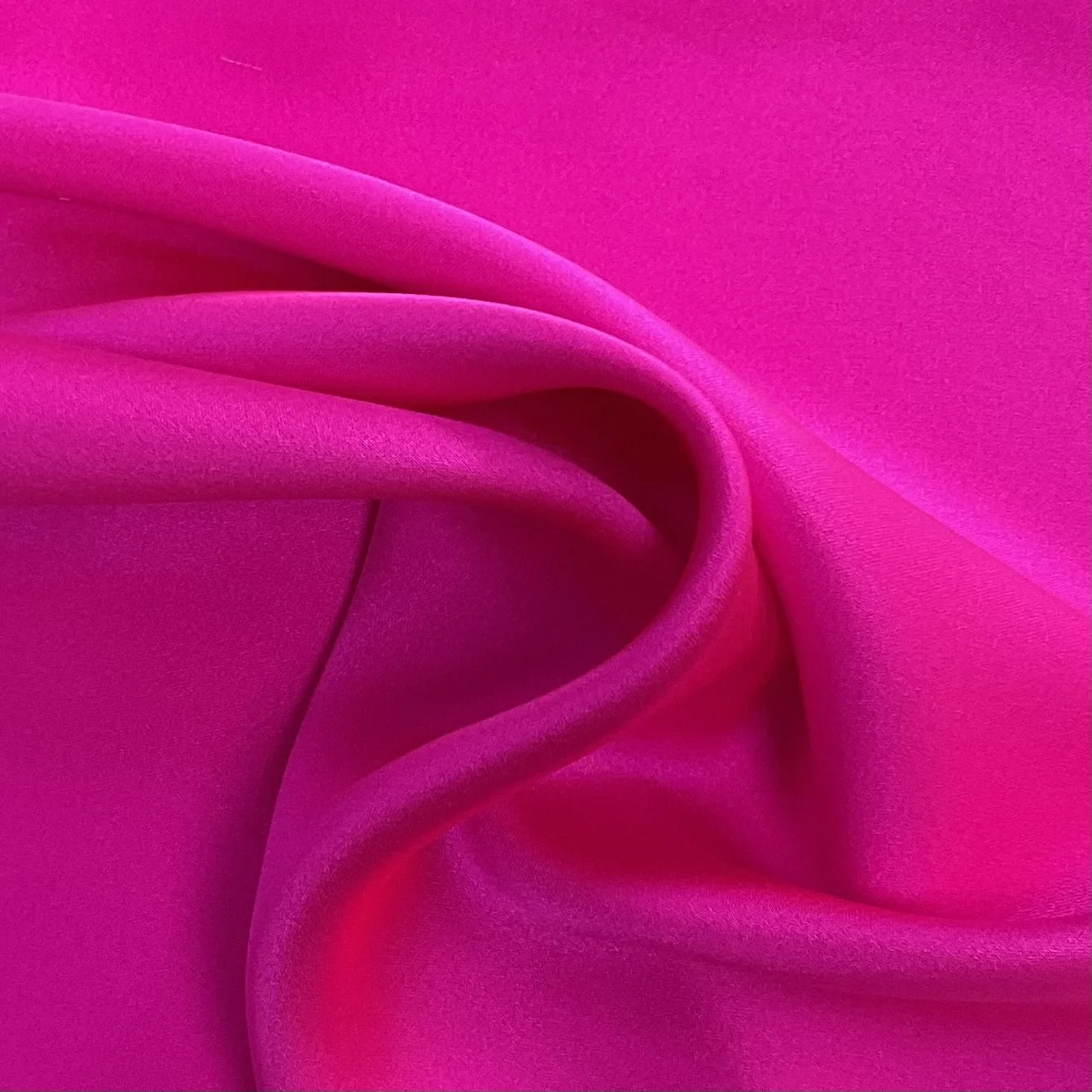 End of Roll Hot Pink Lightweight Silk Satin 4.5m