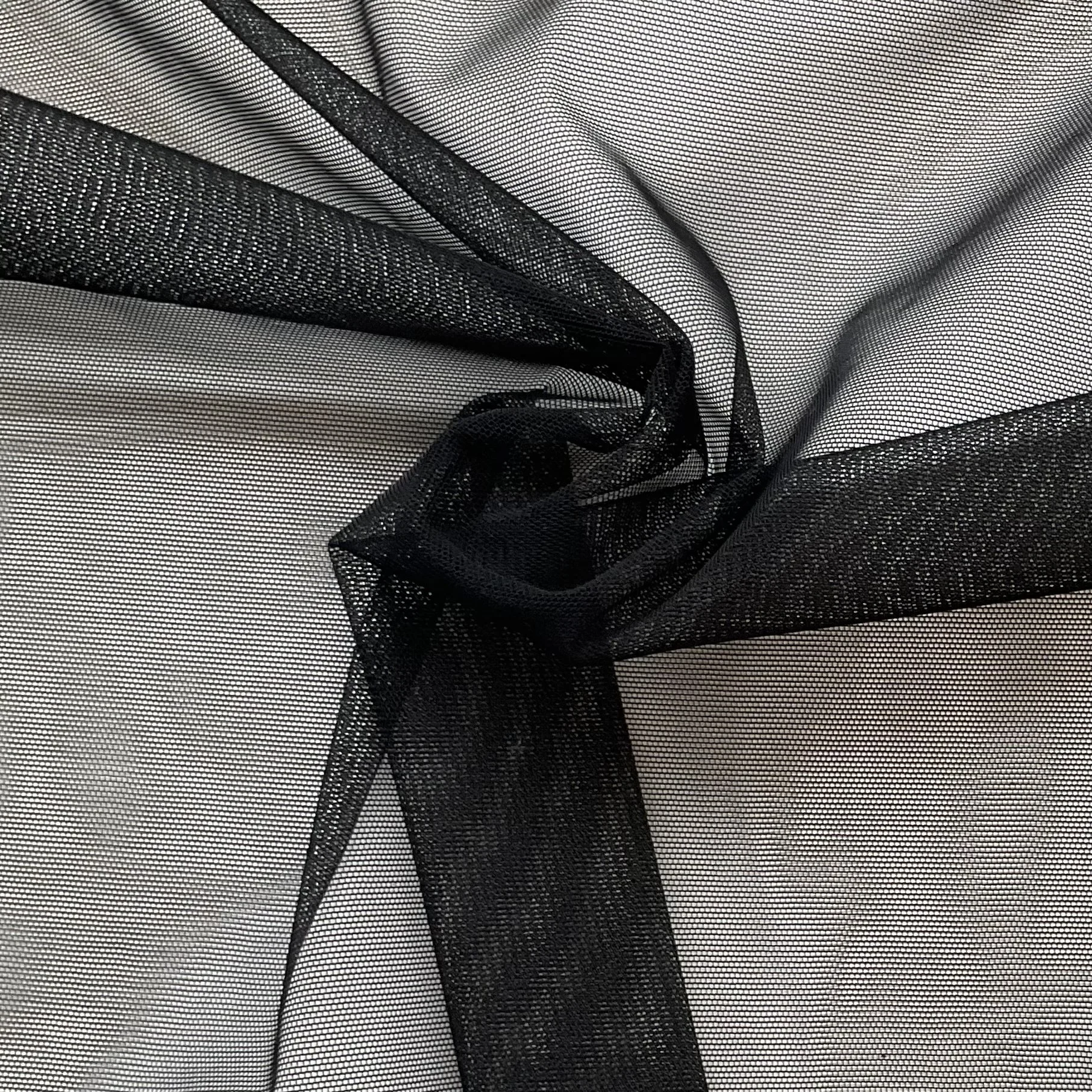 End of Roll Black Nylon Soft Stretch Tulle 9m