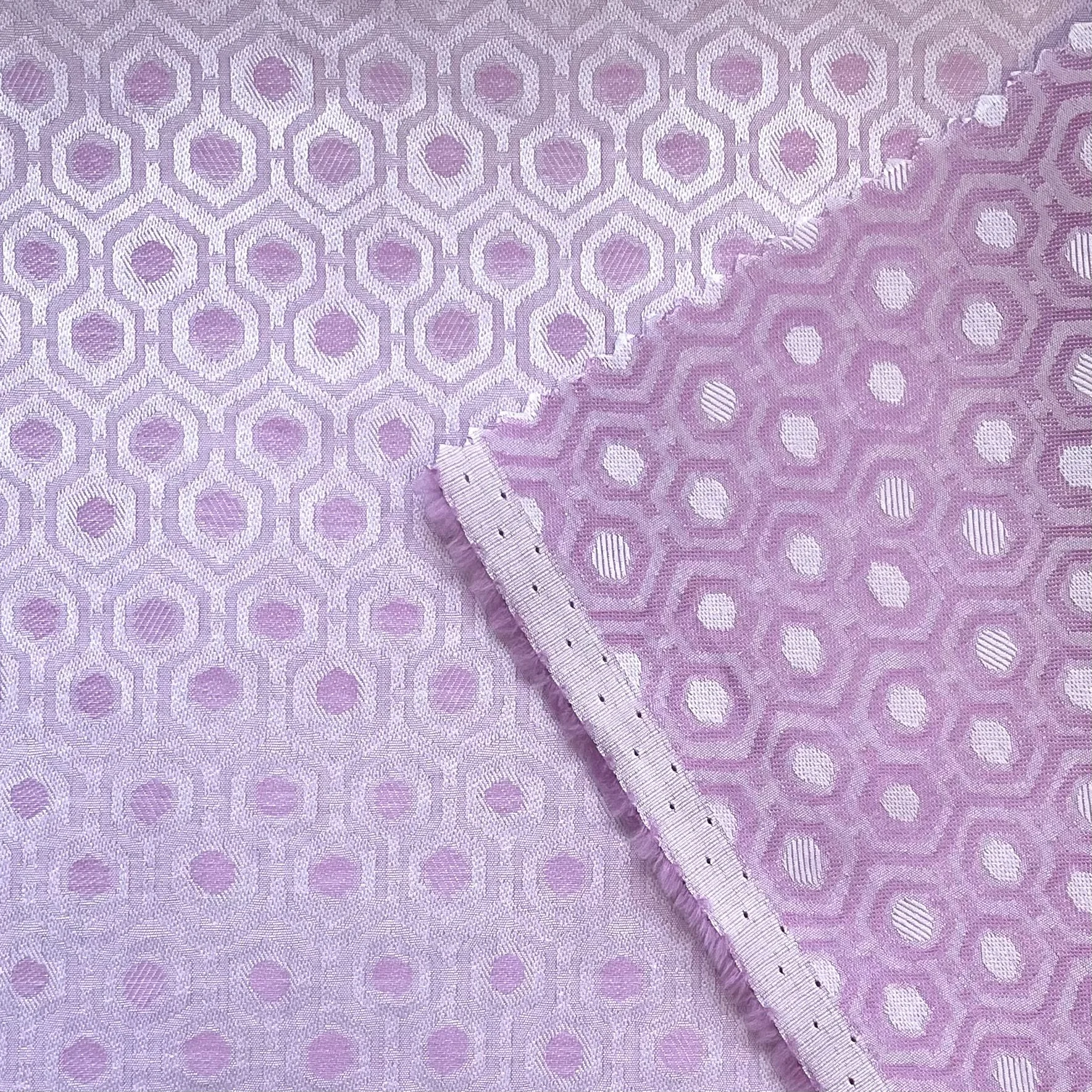 Pale Pink Pearlescent Honeycomb Lightweight Cotton Jacquard