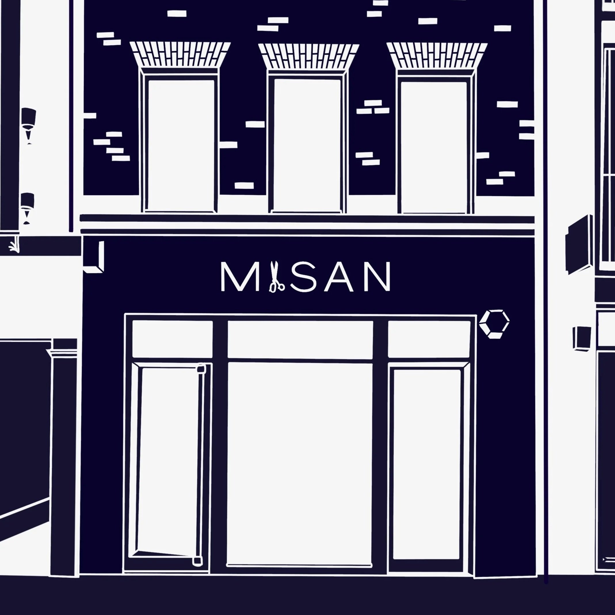 Misan Soho store front based on Berwick street London