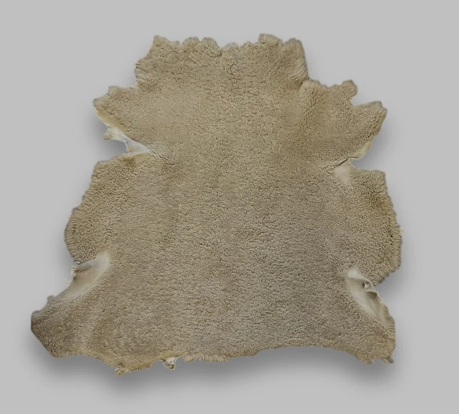 Dark Beige Short Curly Merino Premium Suede Back Shearling