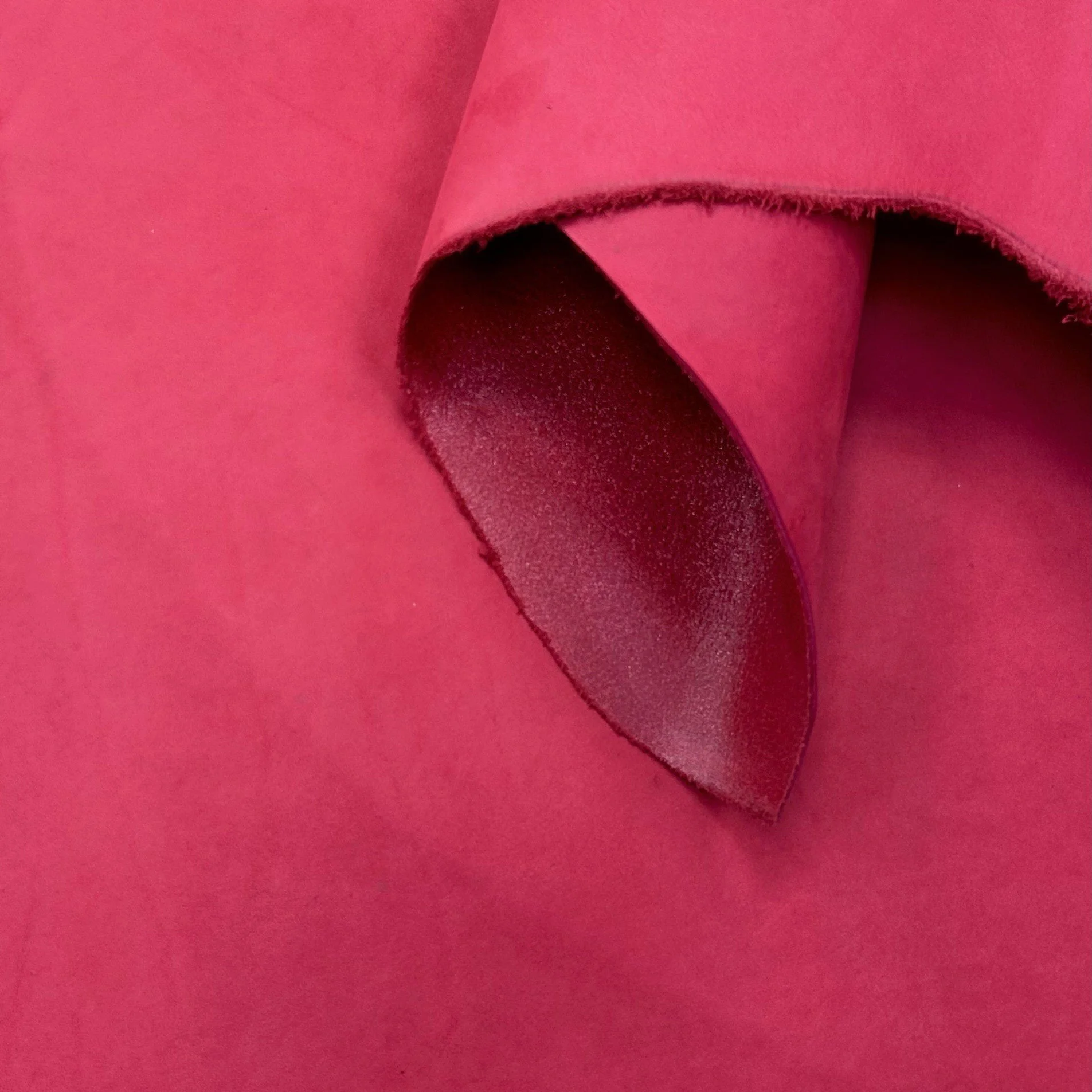 Brushed Red Italian Leather Hide