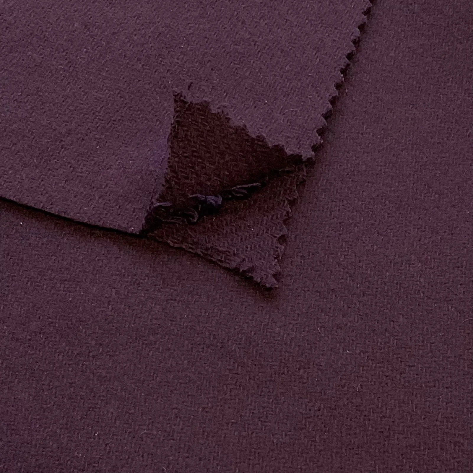 Aubergine Double Faced Splittable Virgin Wool/Cashmere Coating