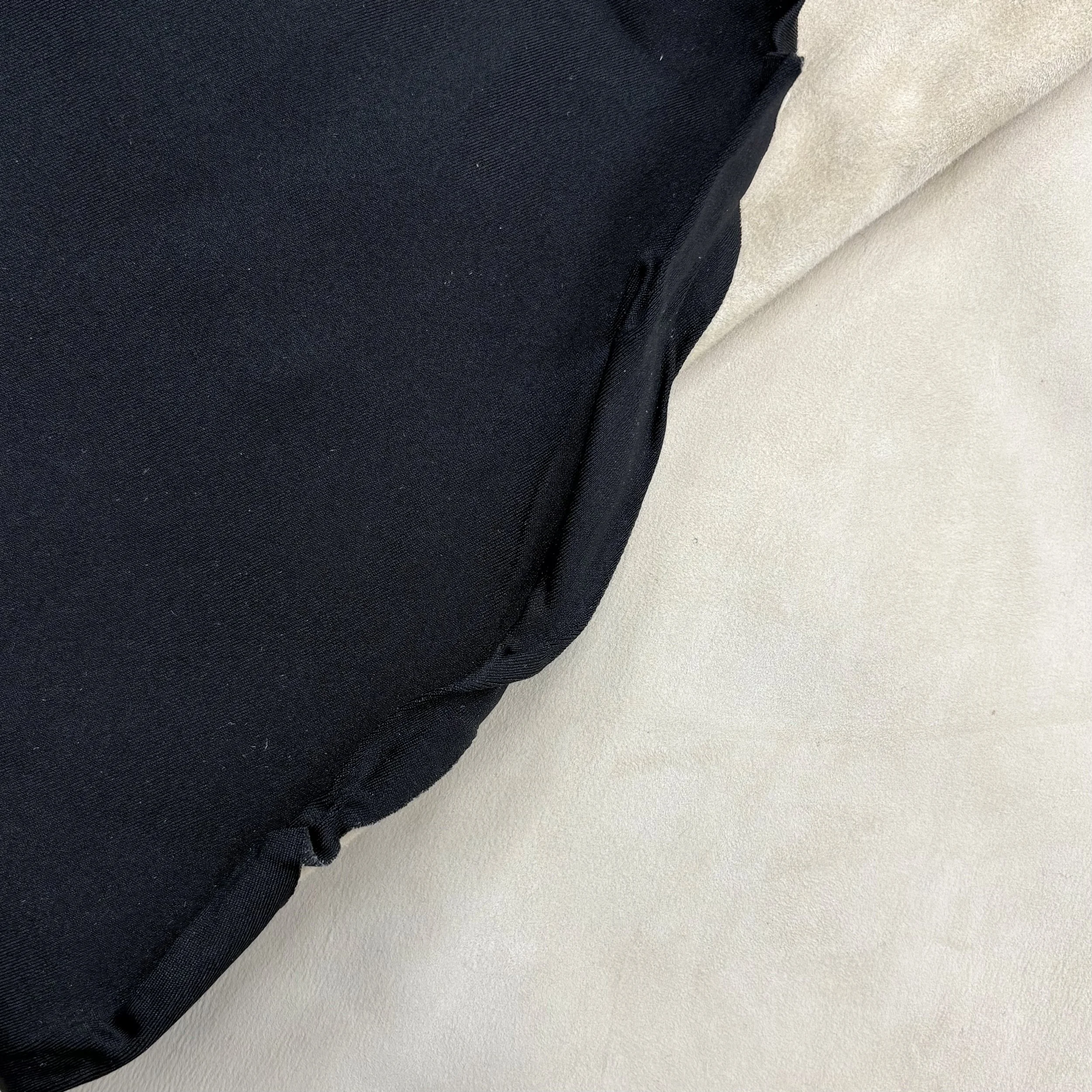 Beige Suede Bonded on Black Stretch Fabric Italian Leather Hide