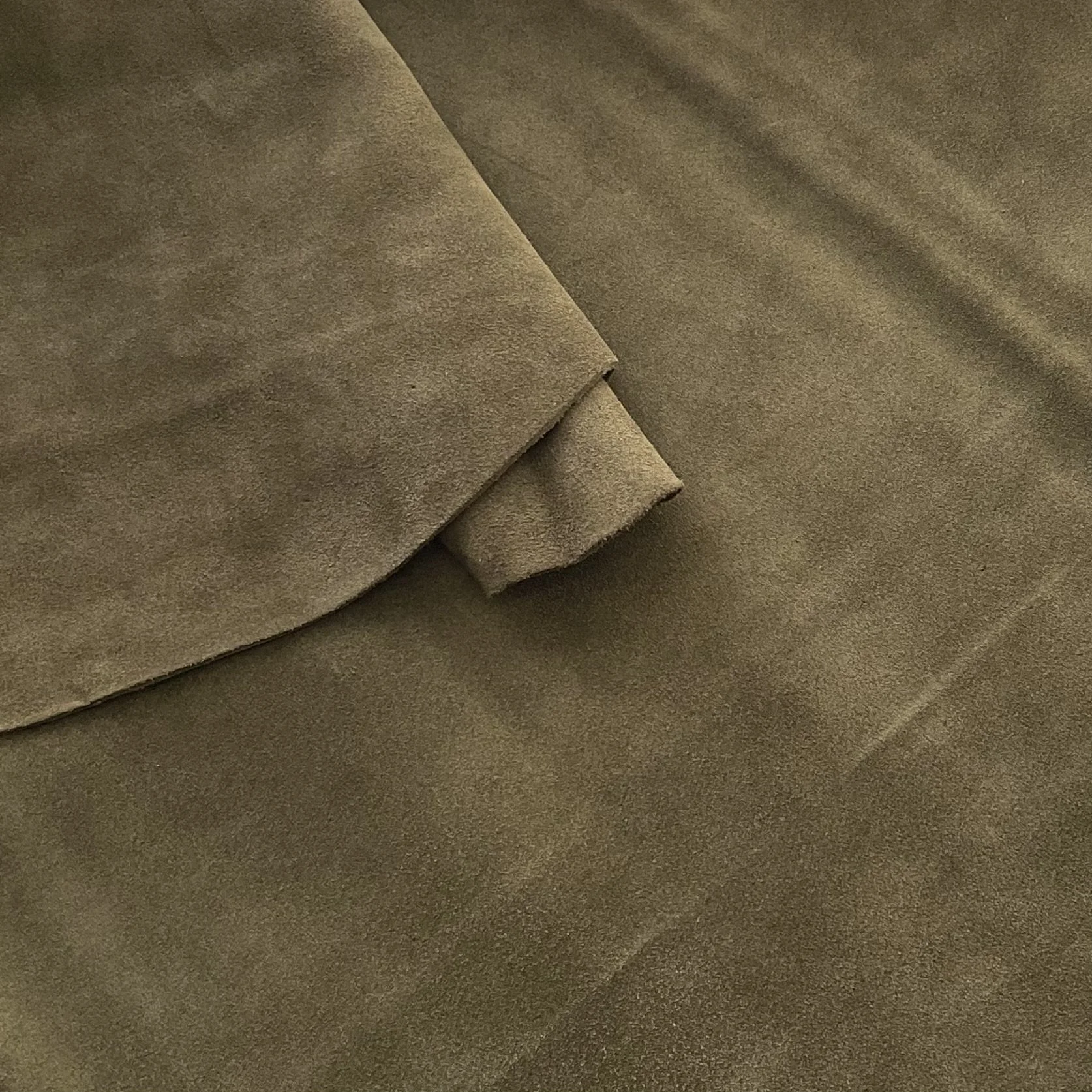 Olive Suede Double Bend Italian Leather