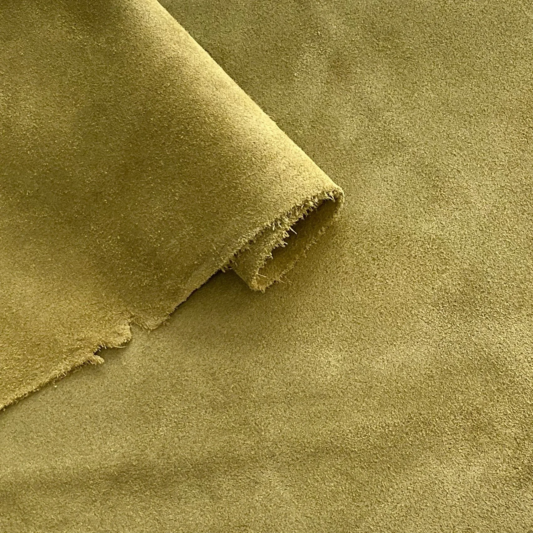Ochre Olive Suede Double Bend Italian Leather