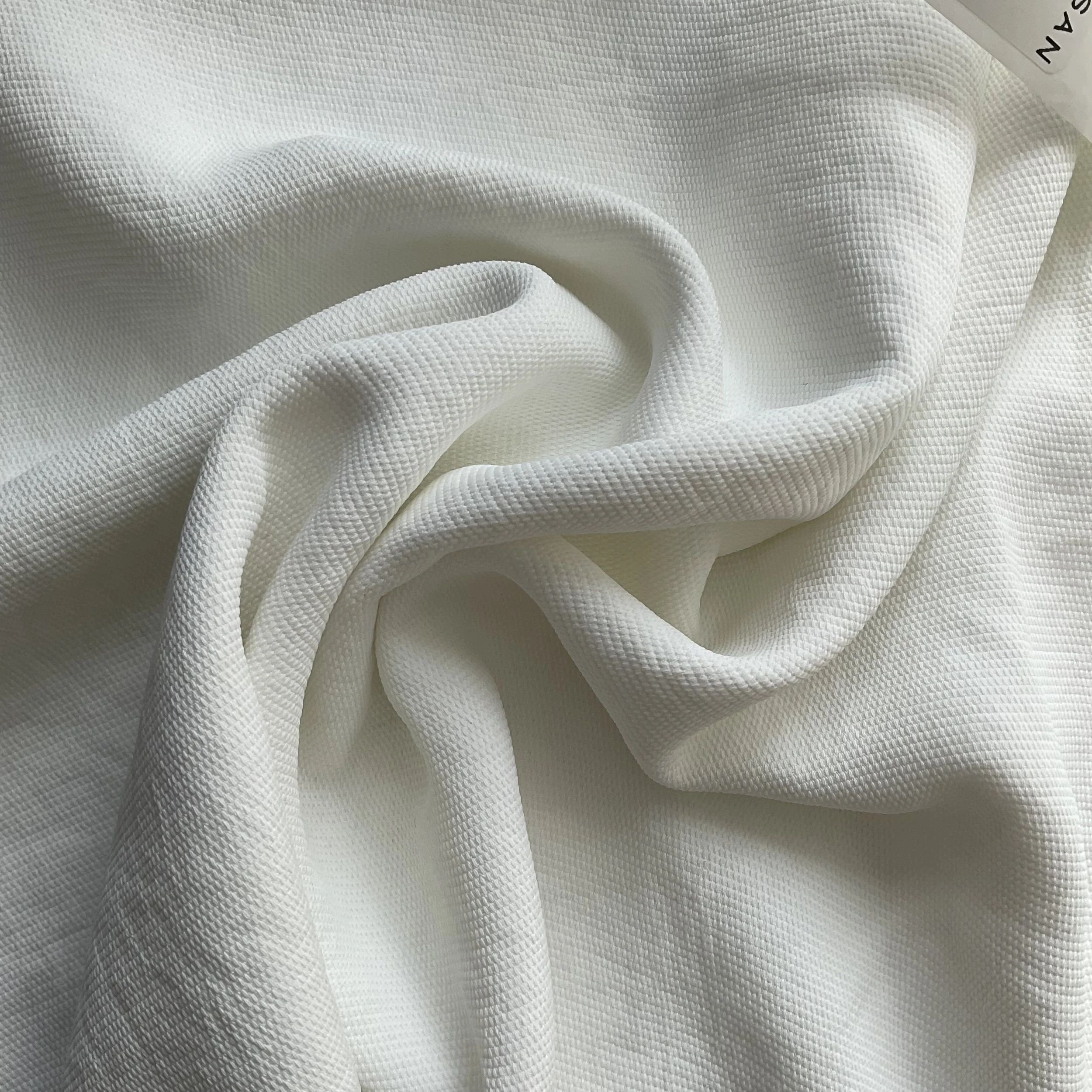 End of Roll White Basket weave Polyester 5m