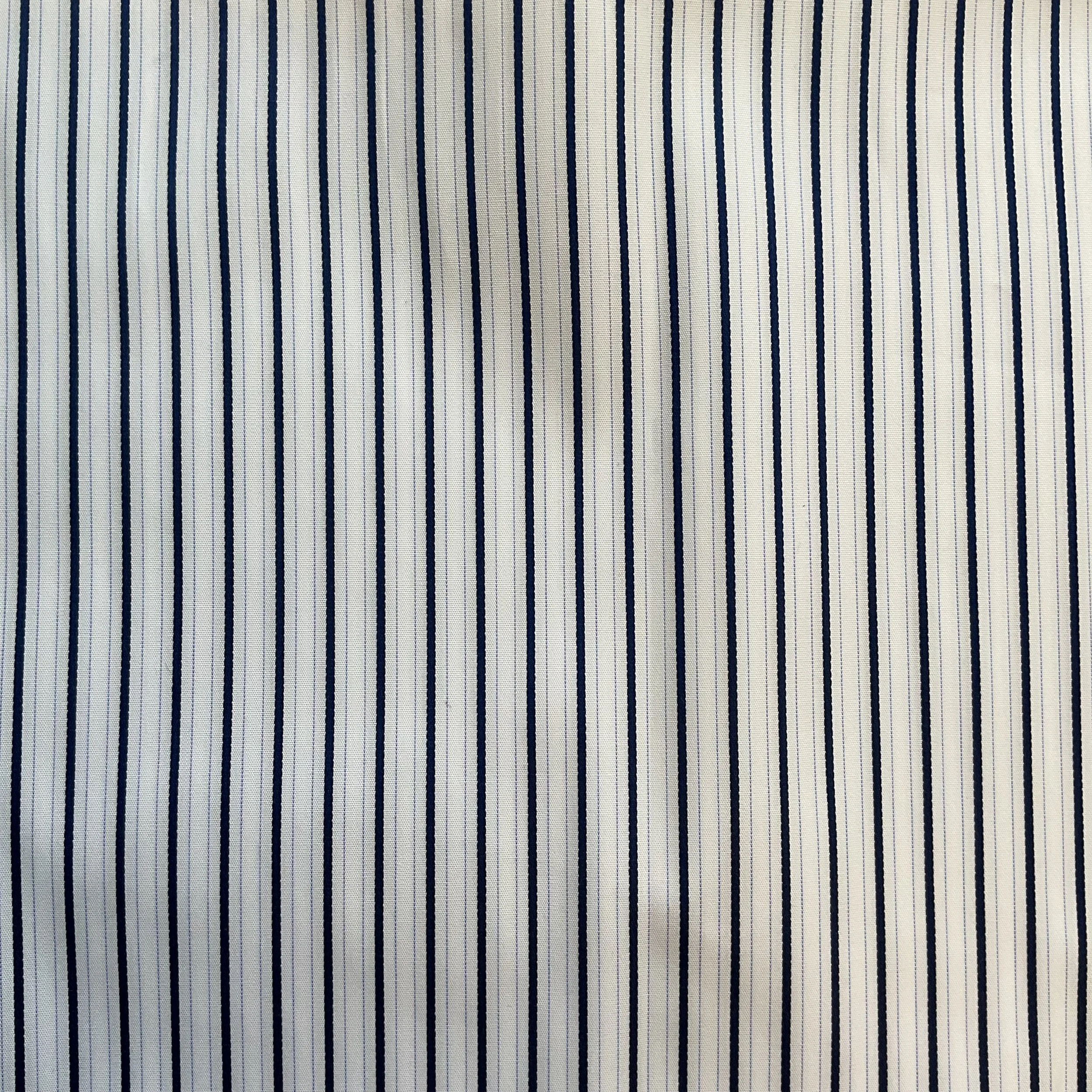 Blue/White Woven Stripe Cotton Shirting