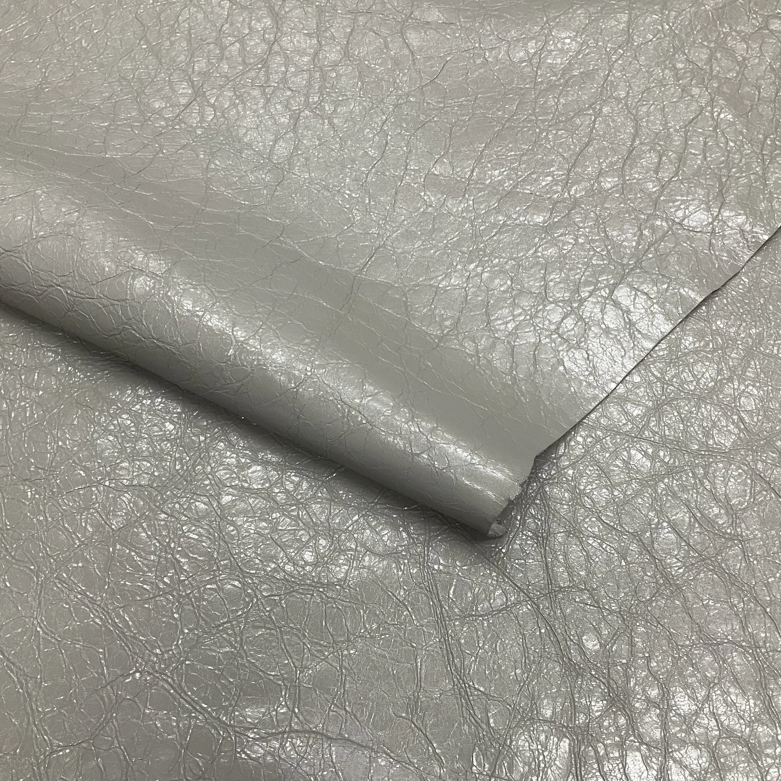 Grey Crackle Patent Italian Leather Nappa