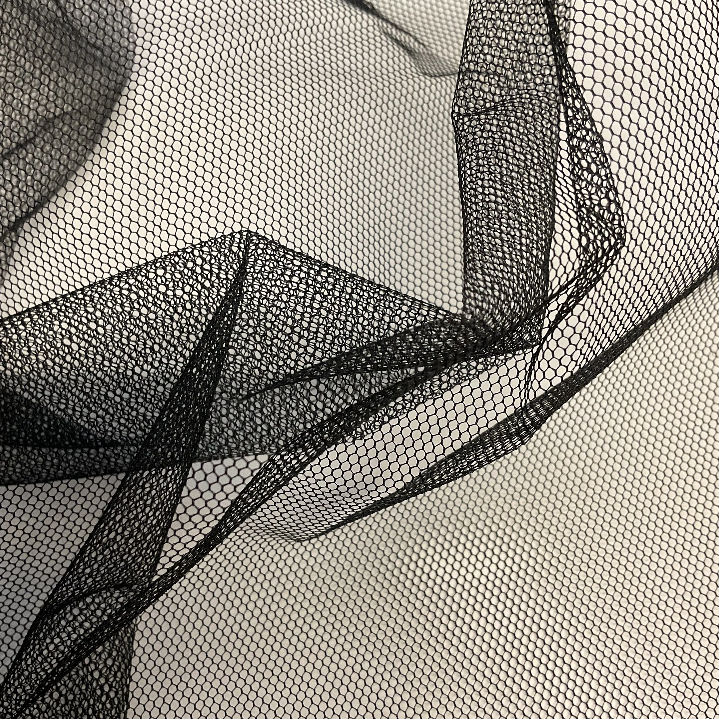 Black Polyester Stiff Tulle