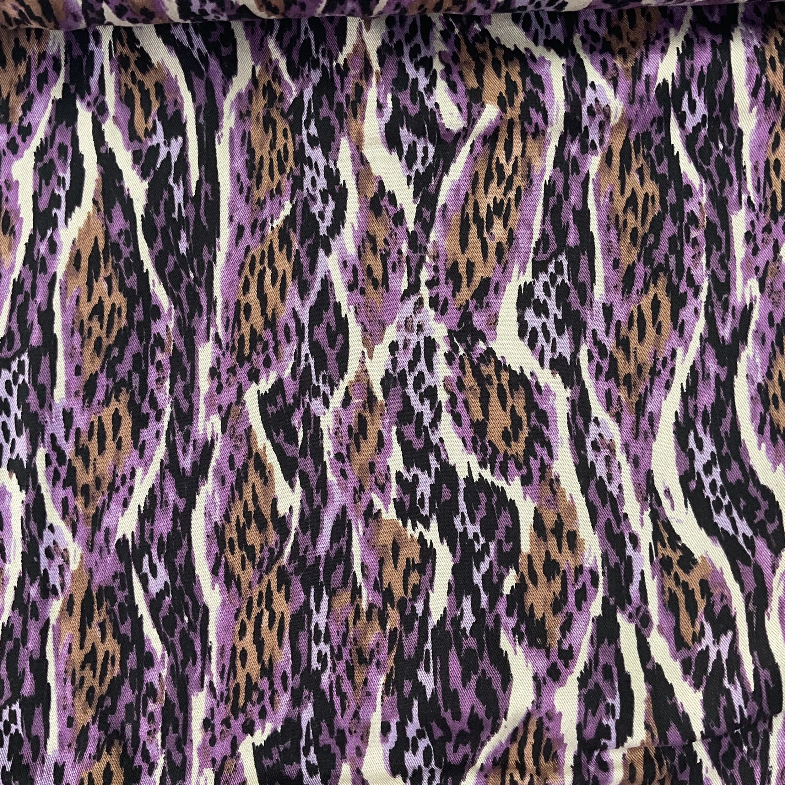 Purple Abstract Animal Print Viscose